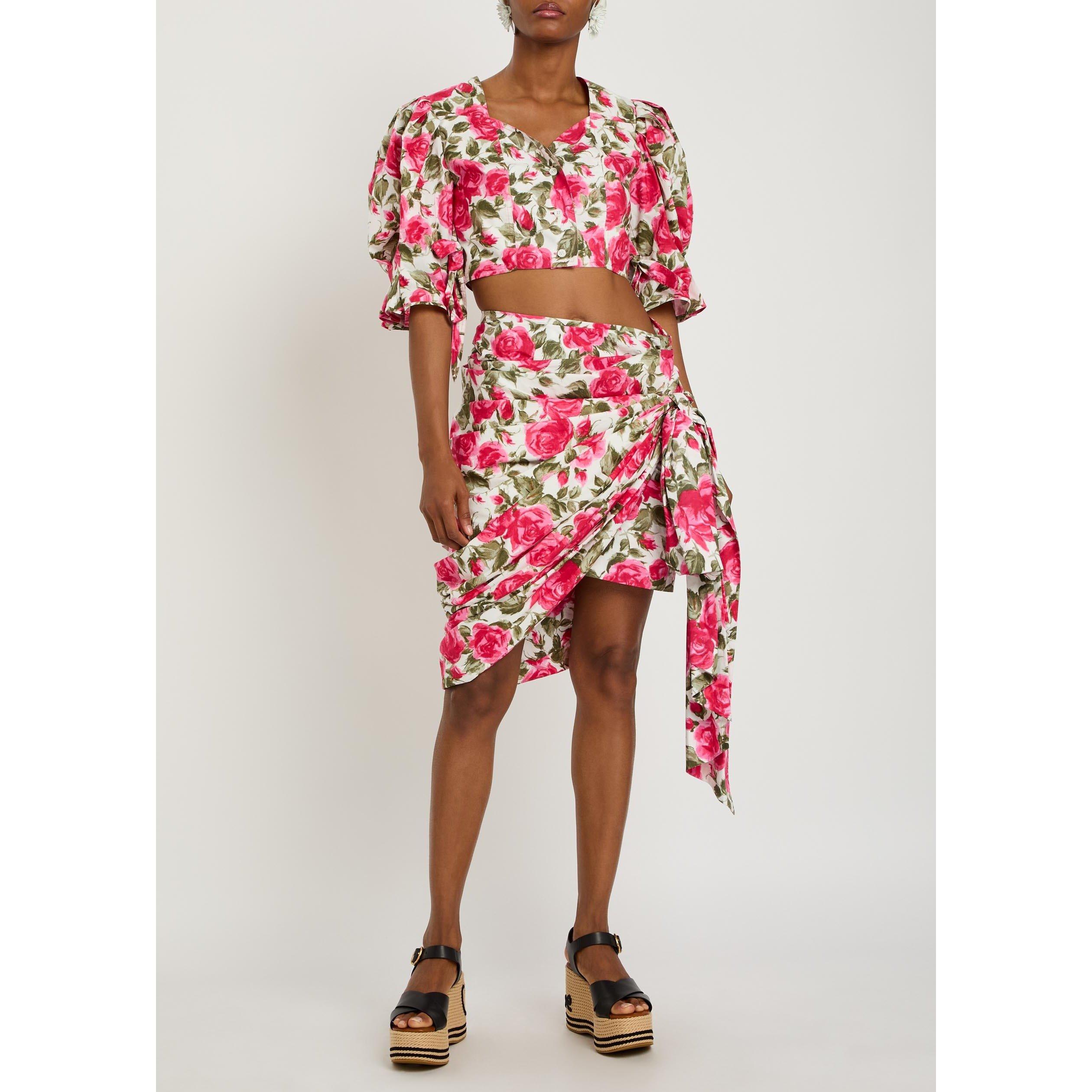 PINK AND OTHER - Chloe - Women's Floral Cotton Wrap Skirt - 5