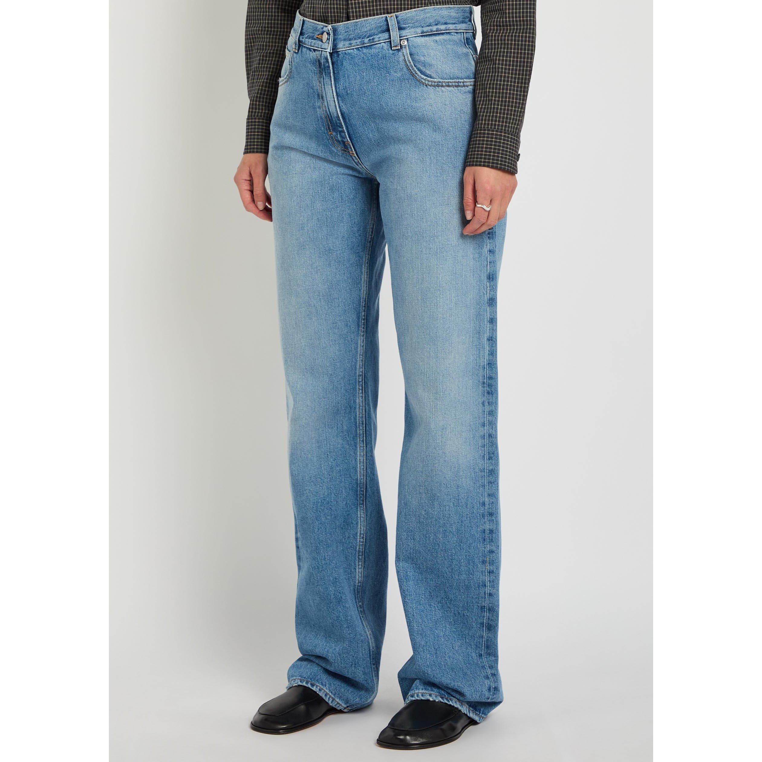 LIGHT BLUE - Calvin Klein - Women's Cotton Distressed Straight Leg Mid-Rise Jeans - 2