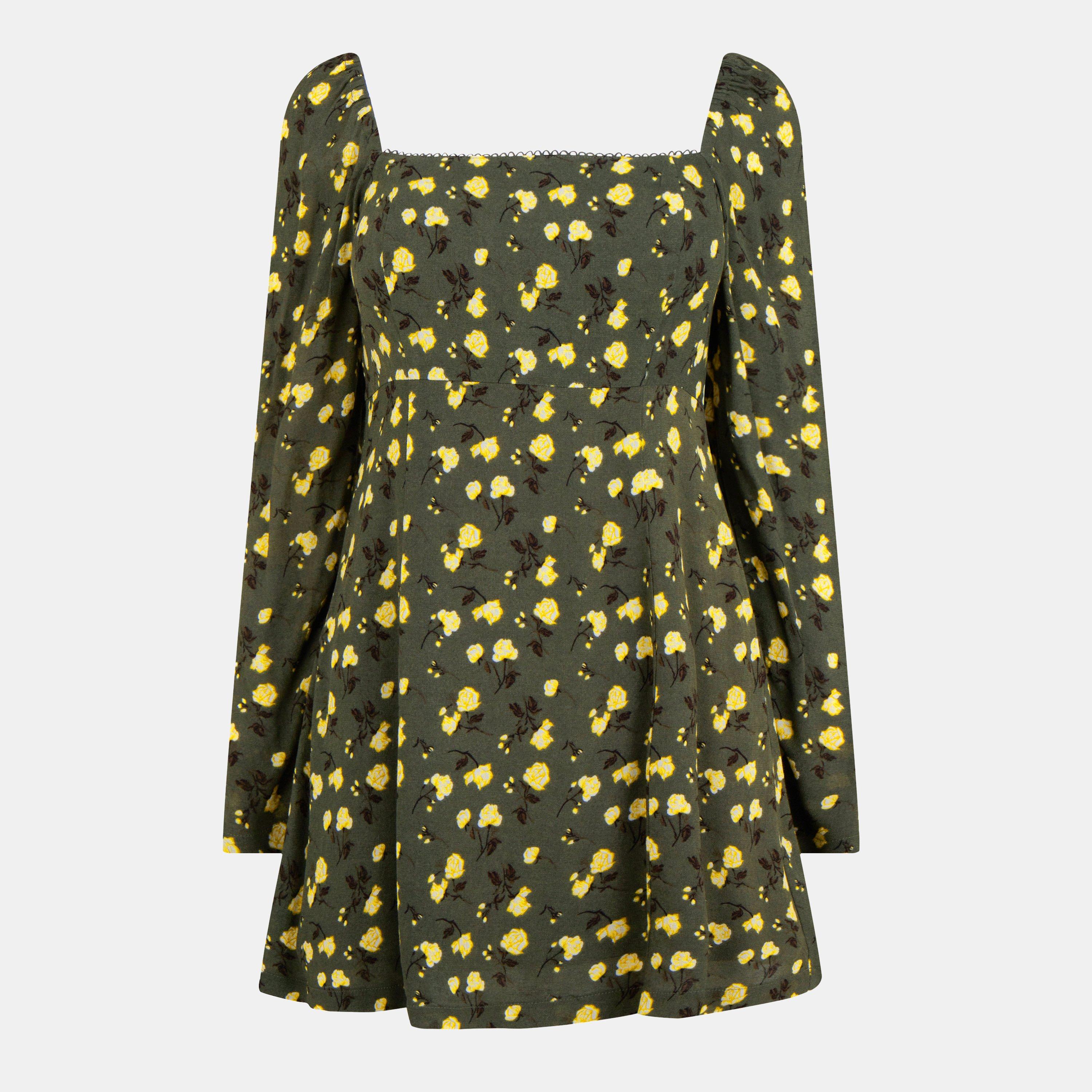 Floral Print - Jack Wills - Women's Long-Sleeve Mini Dress - 1