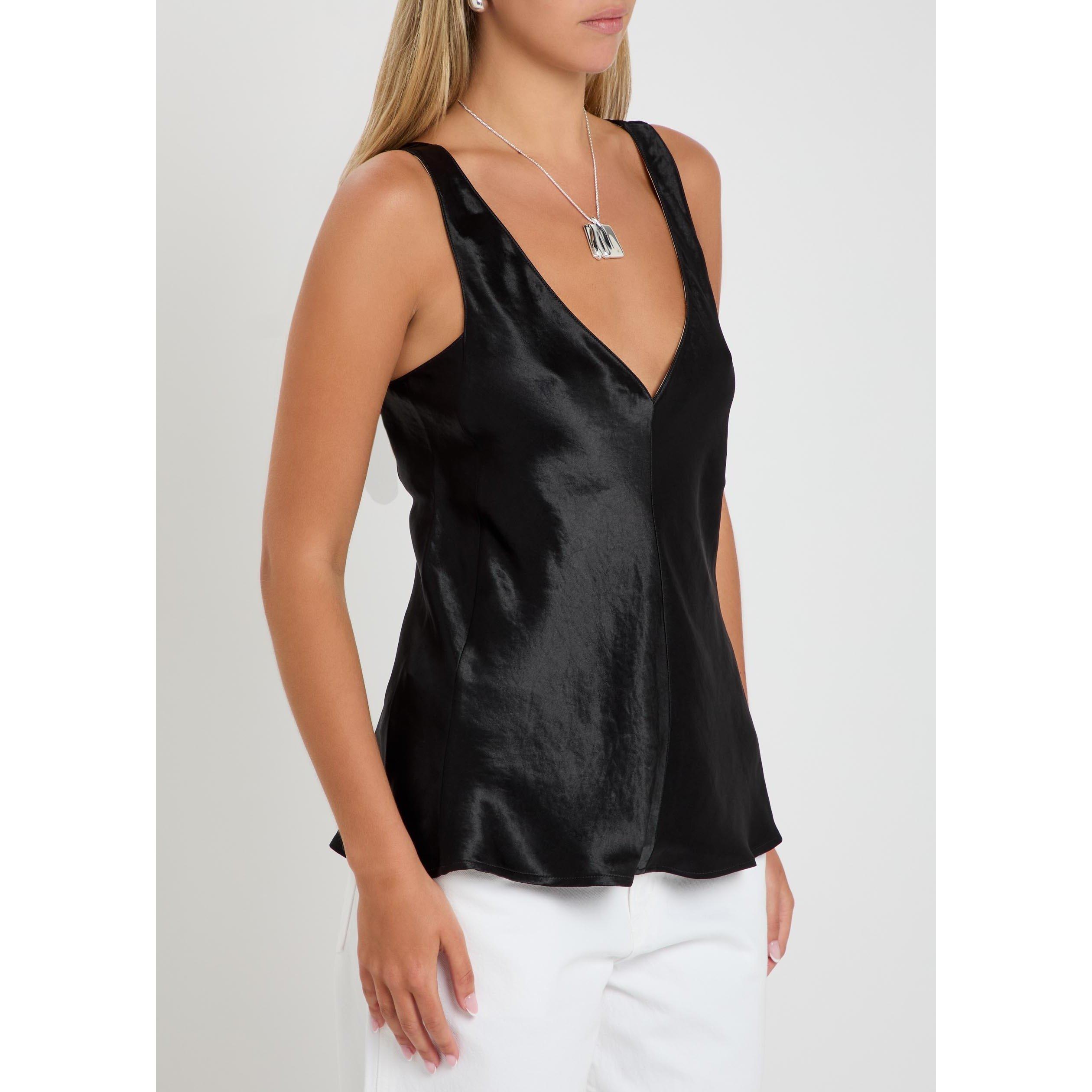 BLACK - Agolde - Women's Deep V Tunic Cami Top - 2