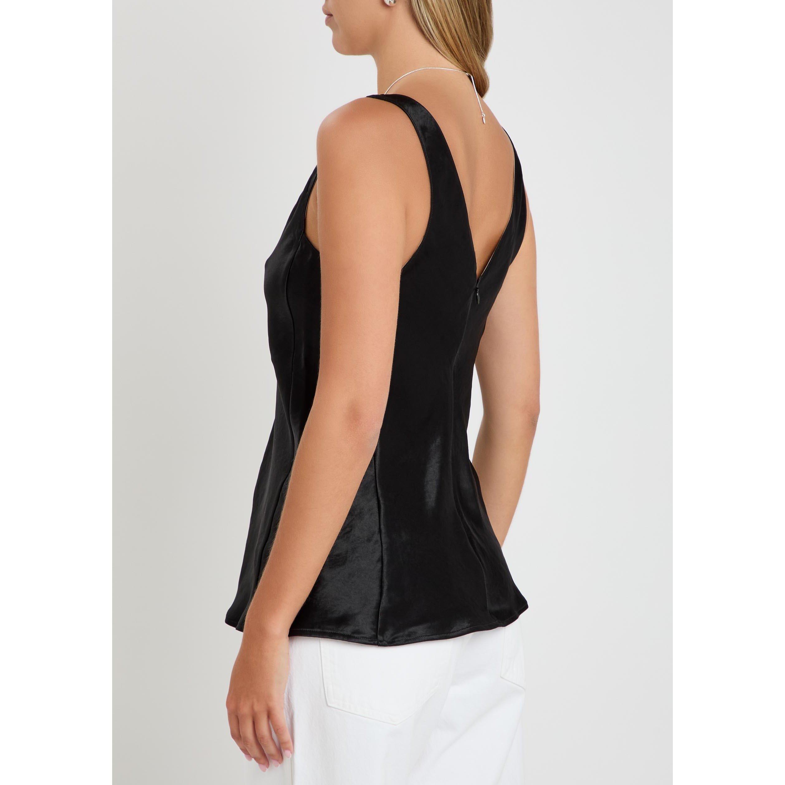 BLACK - Agolde - Women's Deep V Tunic Cami Top - 3