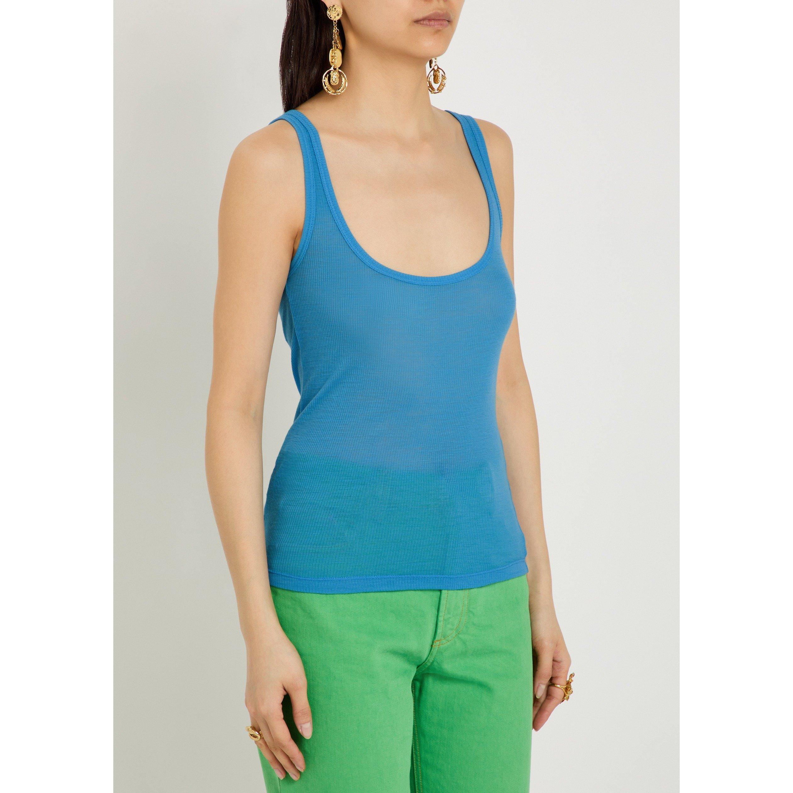 BLUE - Versace - TANK TOP RIB WITH MEDUSA EMBRO - 2