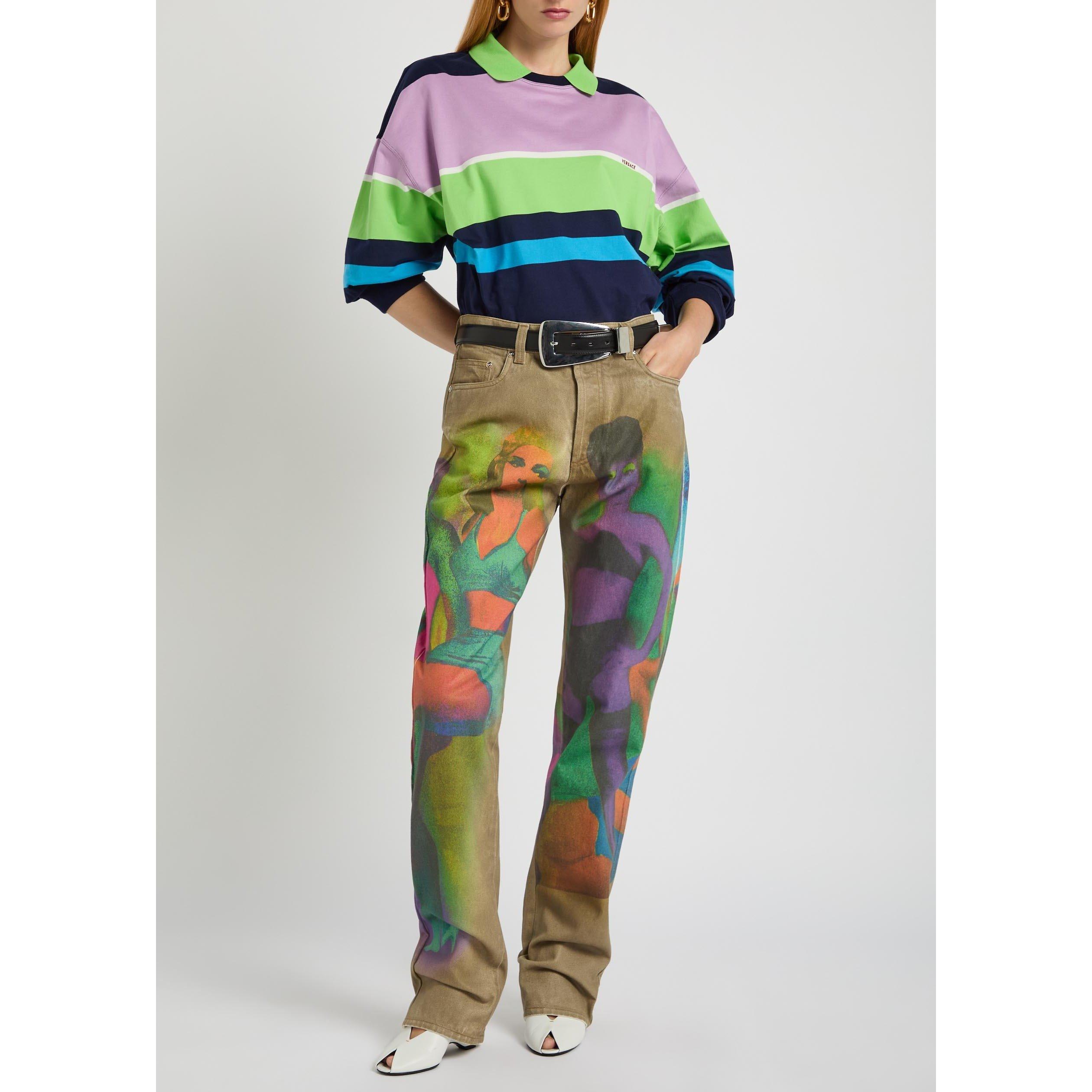 MULTICOLOURED - Versace - PANT DENIM THE FEMMES PRINTED - 5