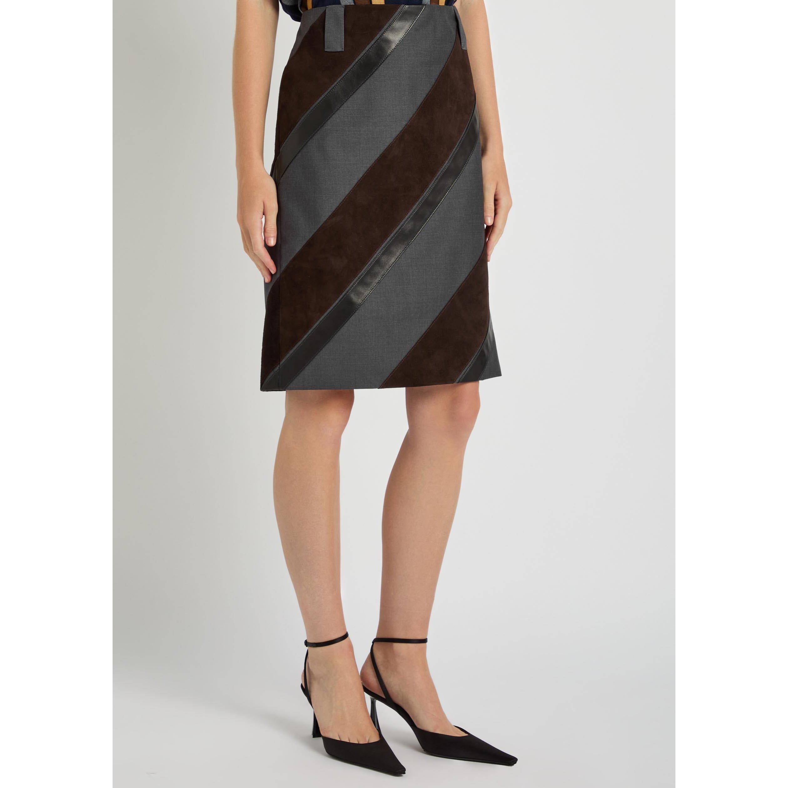 GREY AND OTHER - Versace - SKIRT LEATHER NAPPA WITH RESPO - 2