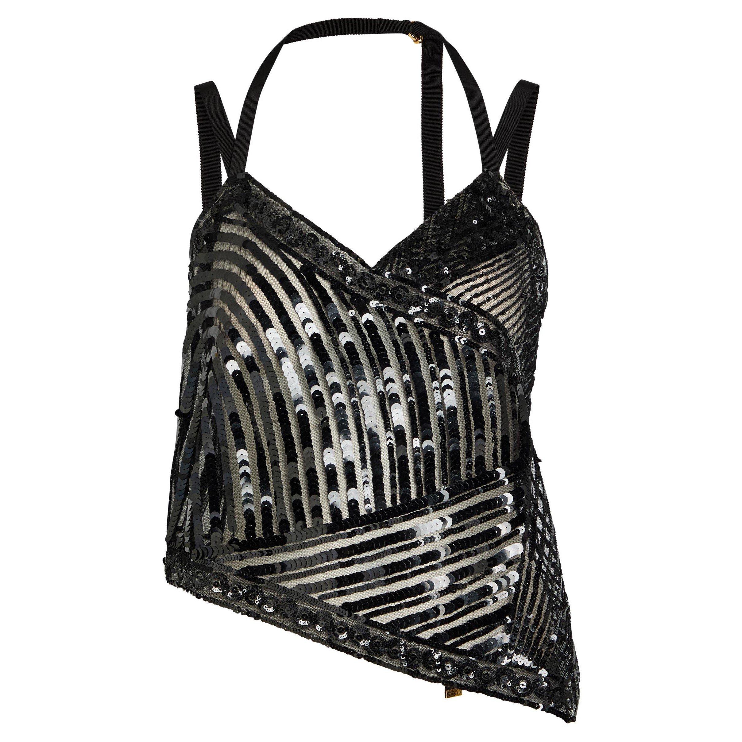 BLACK - PUCCI - TOP+RICAMO - PAILLETTES IRIDE - 1