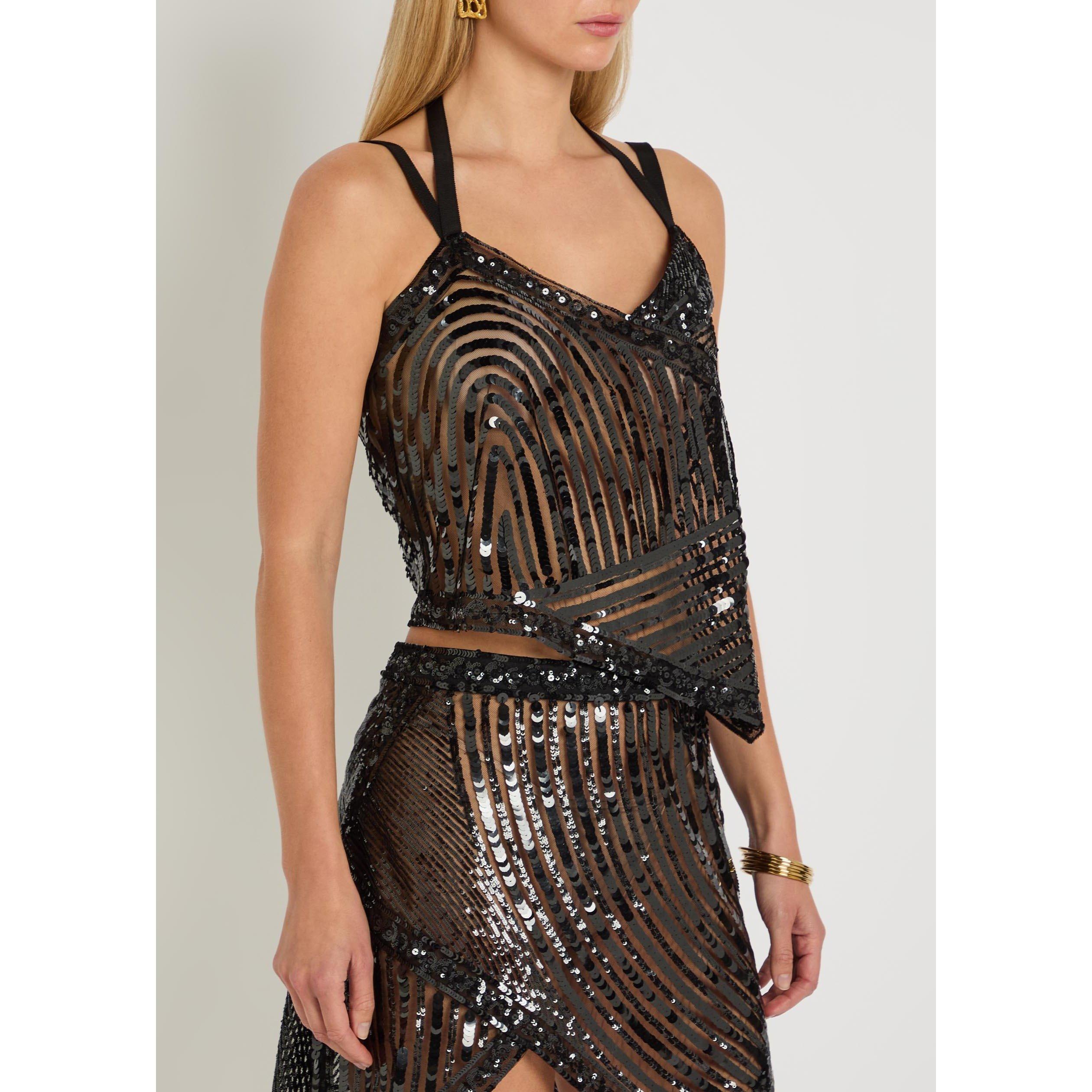 BLACK - PUCCI - TOP+RICAMO - PAILLETTES IRIDE - 2
