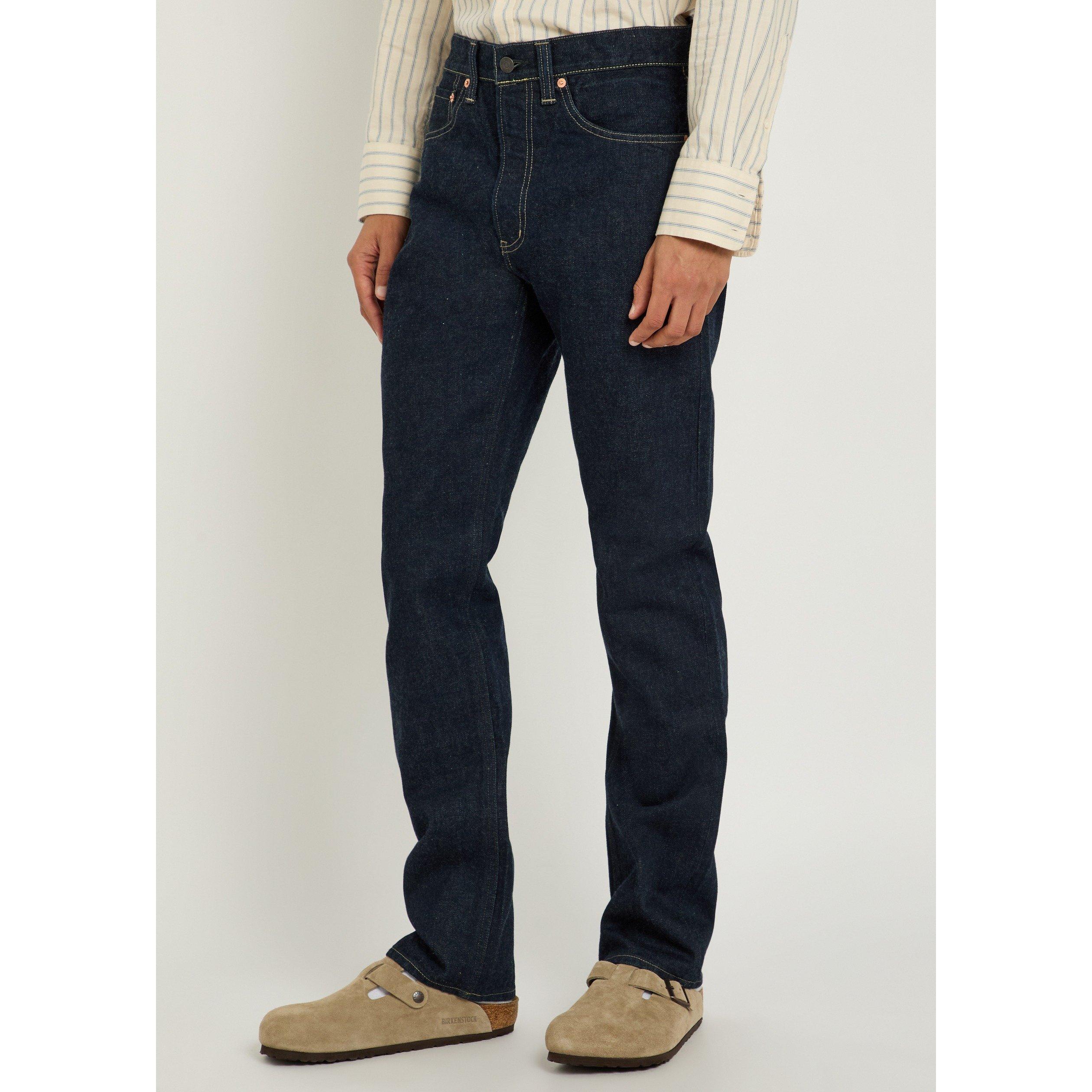 INDIGO - Blue Blue - Men's Cotton Slim Straight Jeans - 2