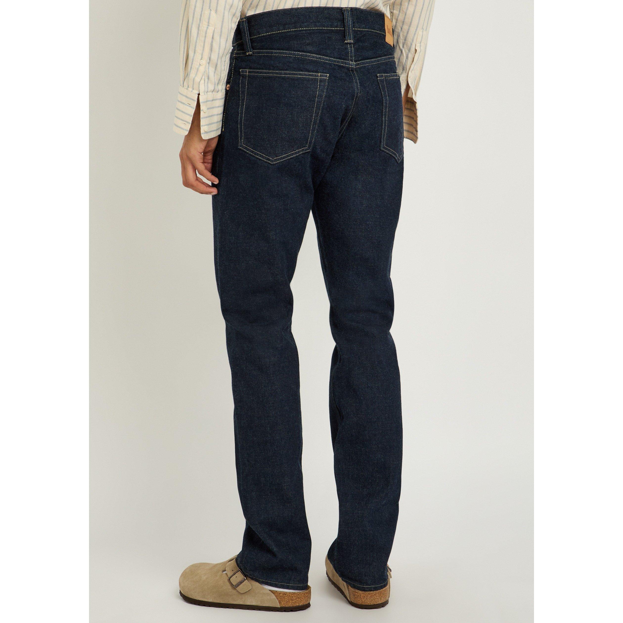 INDIGO - Blue Blue - Men's Cotton Slim Straight Jeans - 3