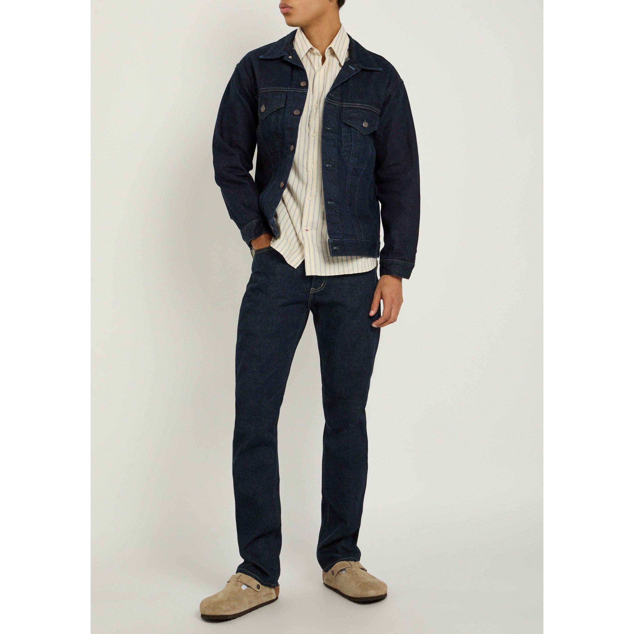 INDIGO - Blue Blue - Men's Cotton Slim Straight Jeans - 5