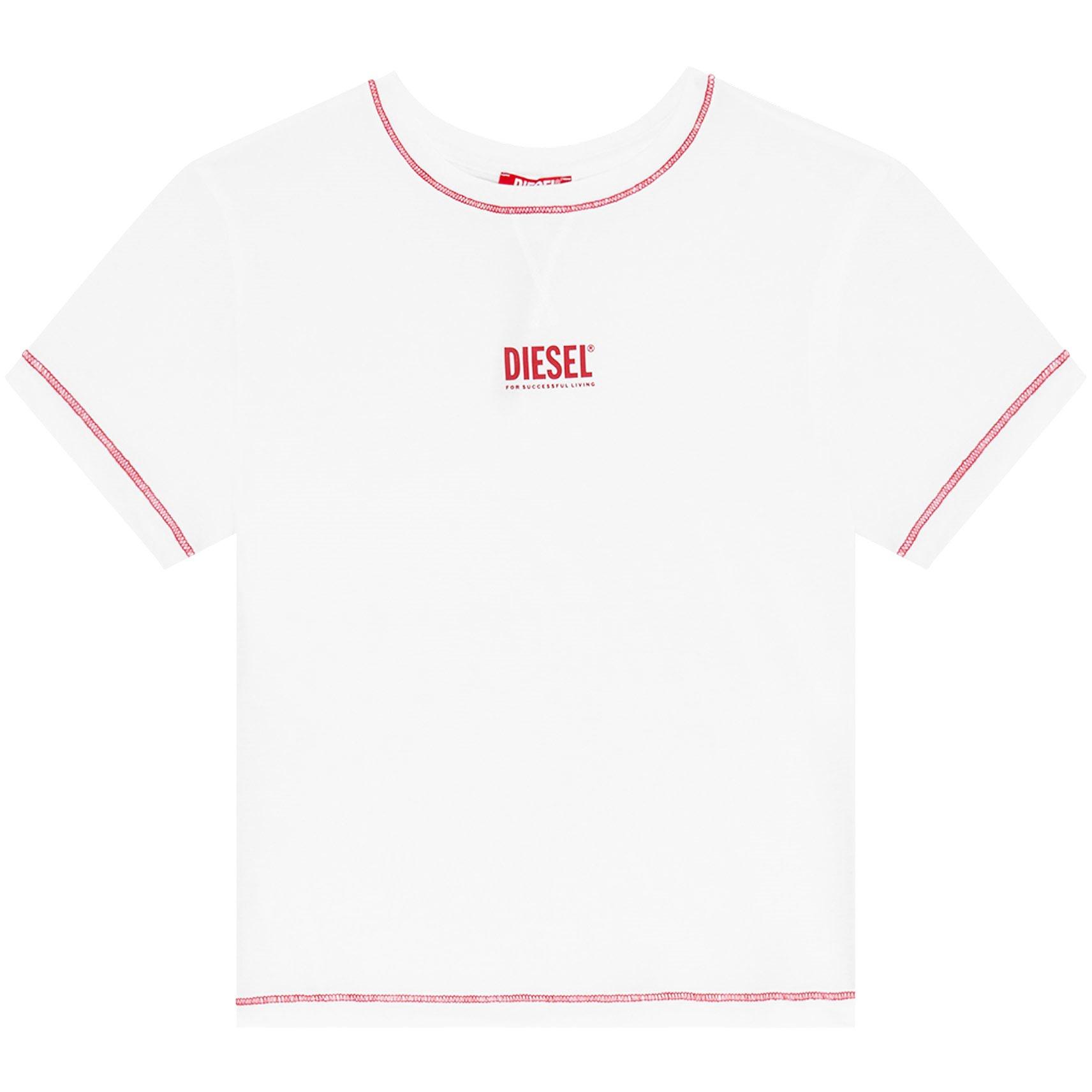 White - Diesel - Uftee-Maddie Crop T-Shirt Womens - 7