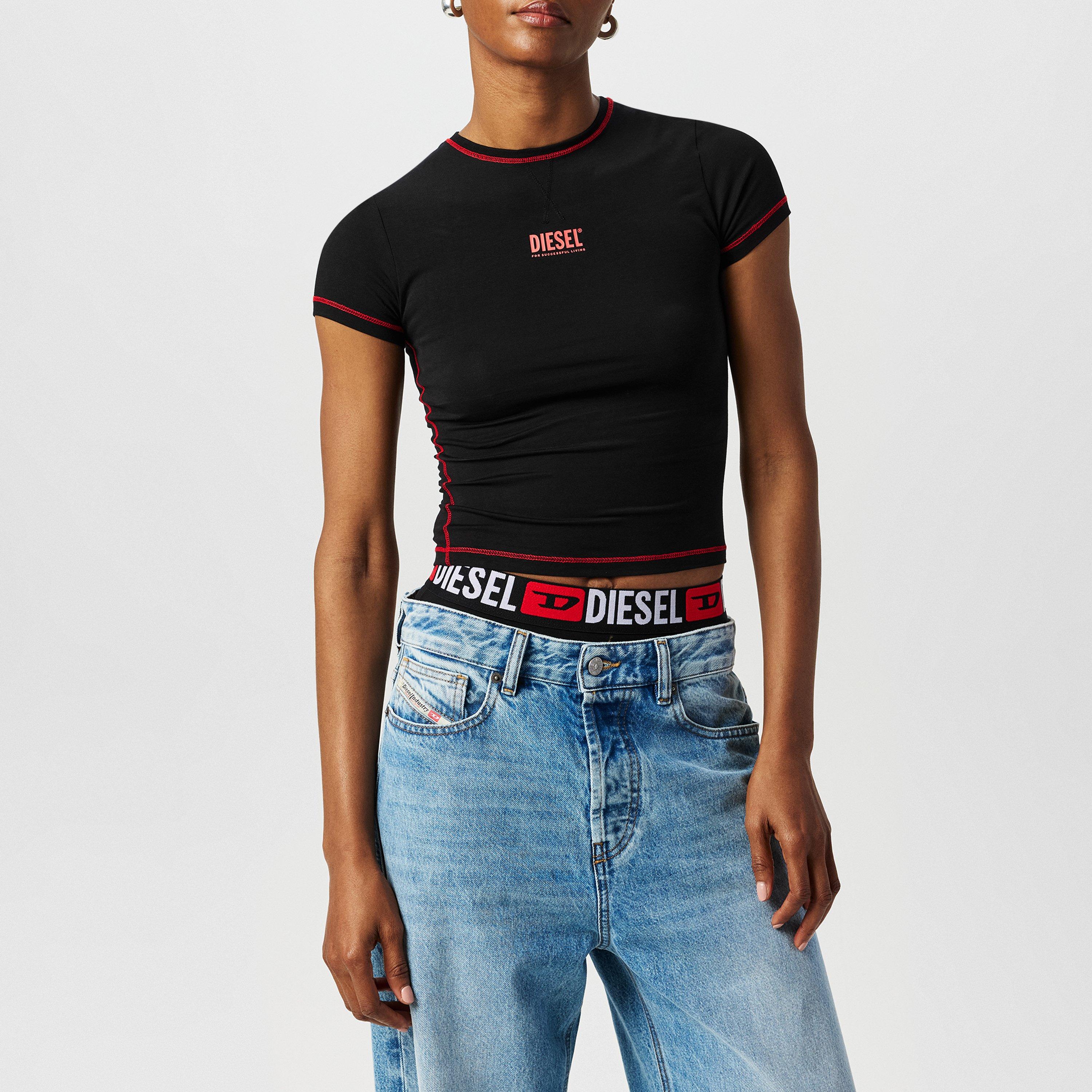Black - Diesel - DJ Uftee-Maddie Crop T-Shirt Womens - 3