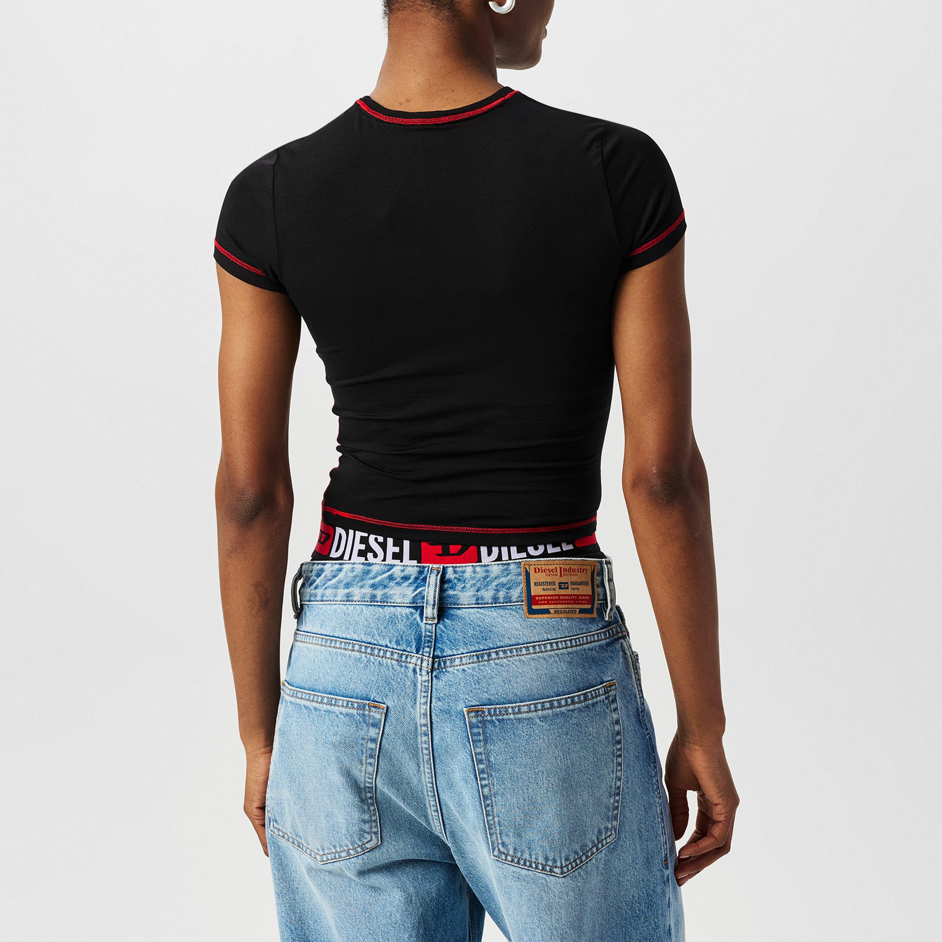 Black - Diesel - DJ Uftee-Maddie Crop T-Shirt Womens - 4