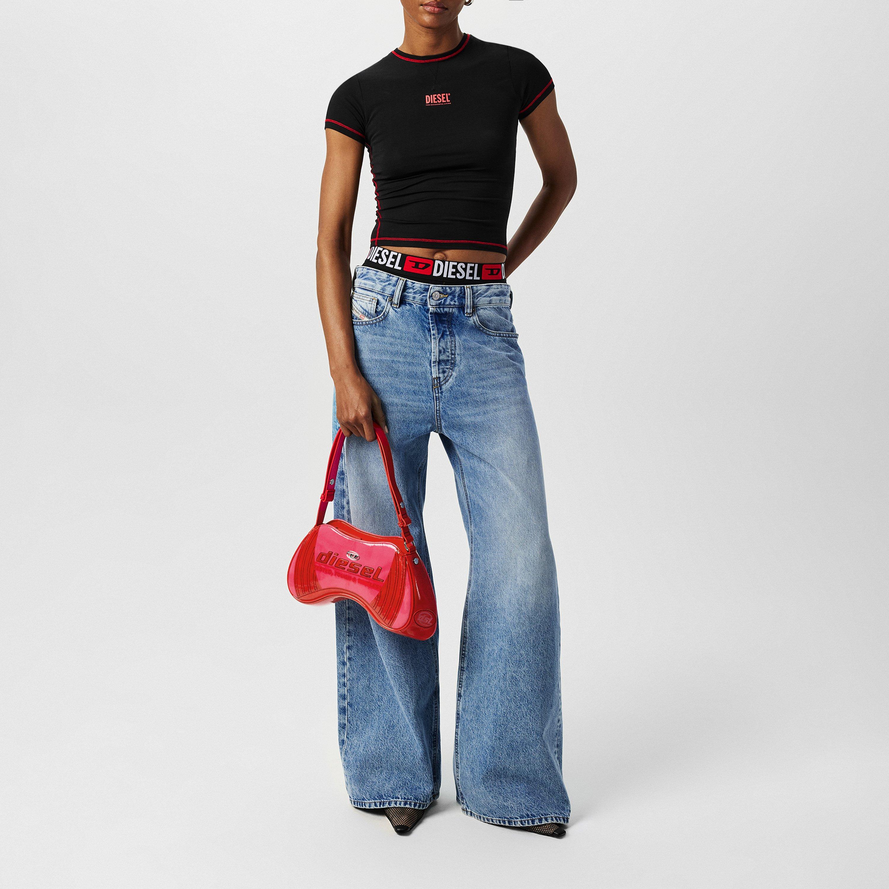 Black - Diesel - DJ Uftee-Maddie Crop T-Shirt Womens - 6