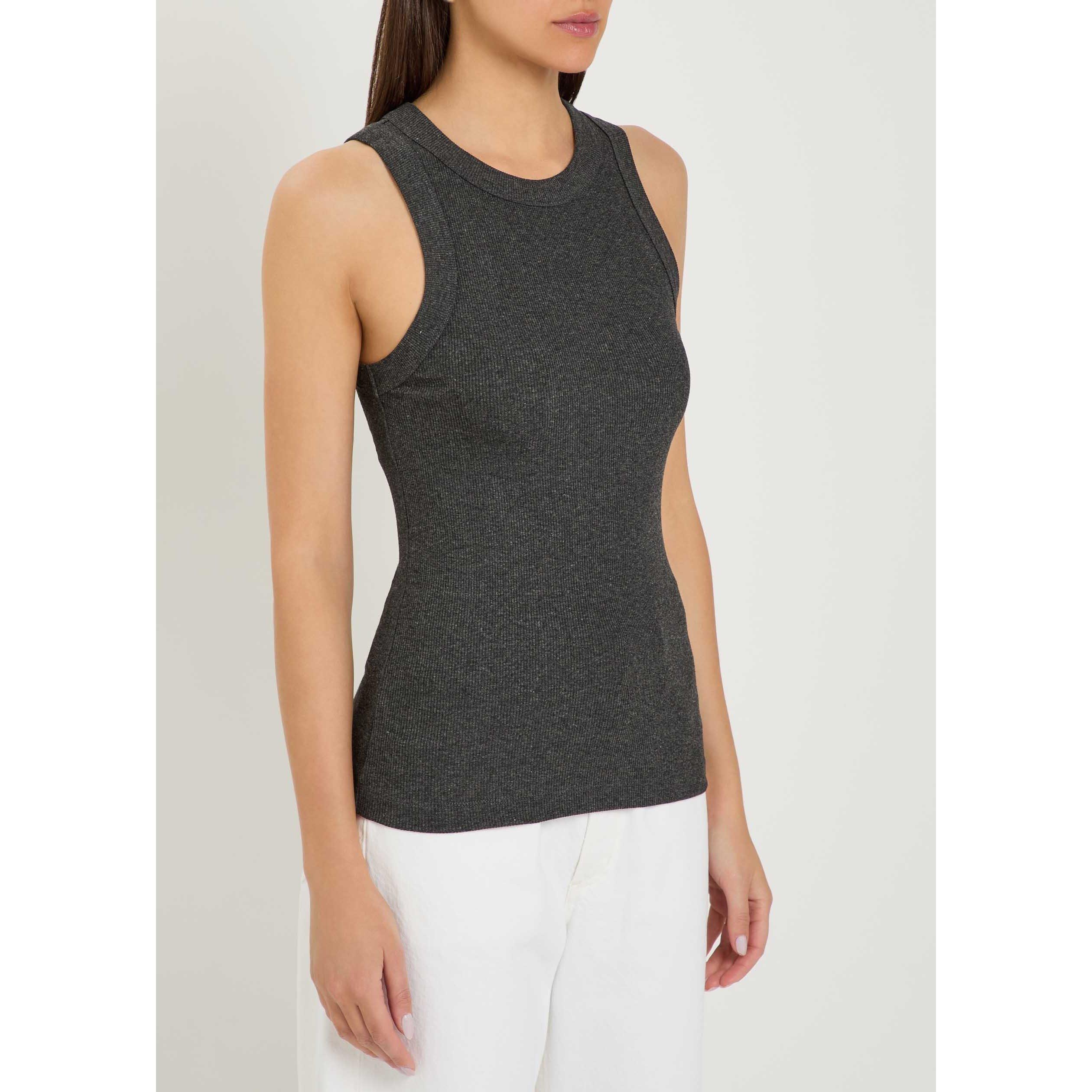 DARK GREY - Agolde - LEIGH TANK IN CHARCOAL HEATHER - 2