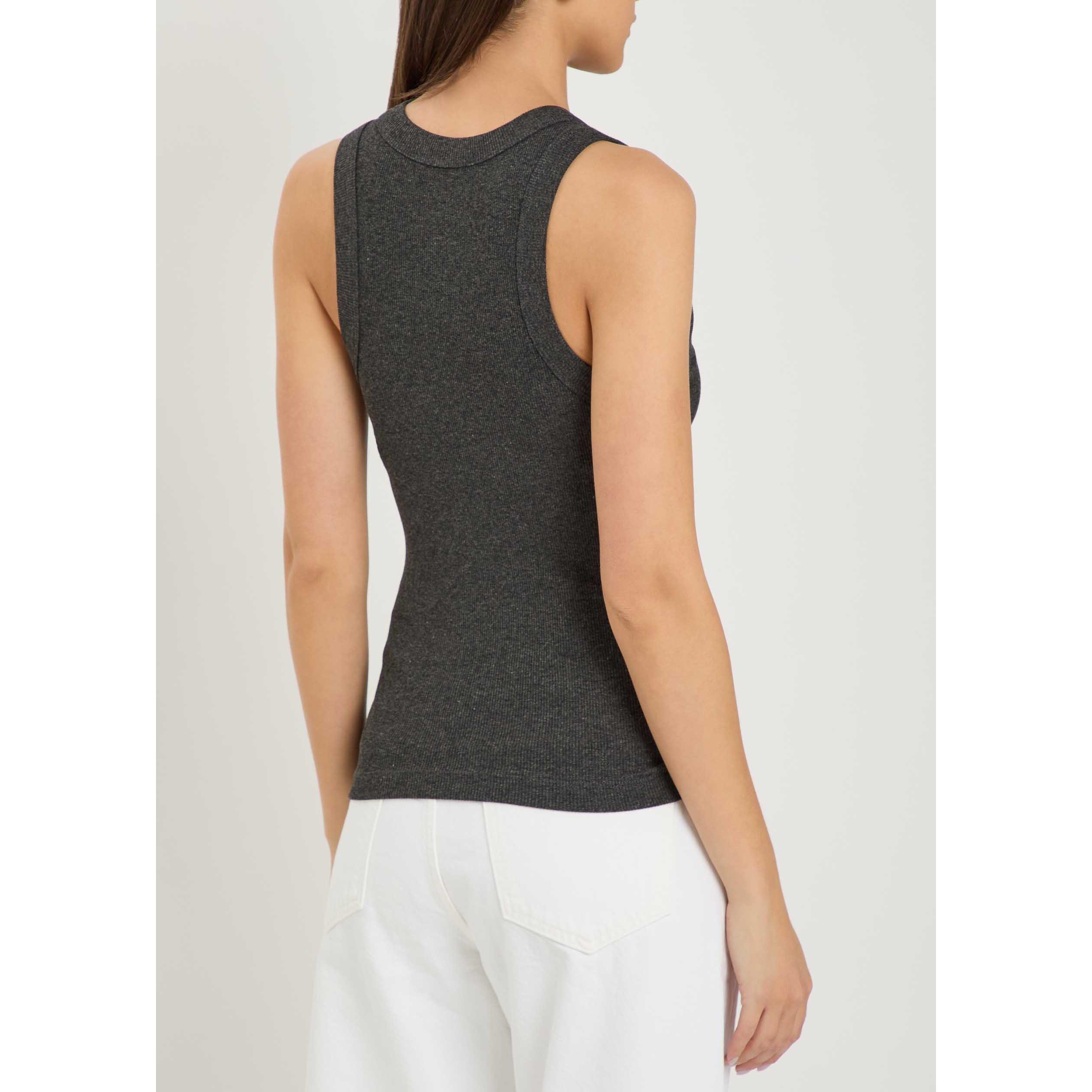 DARK GREY - Agolde - LEIGH TANK IN CHARCOAL HEATHER - 3