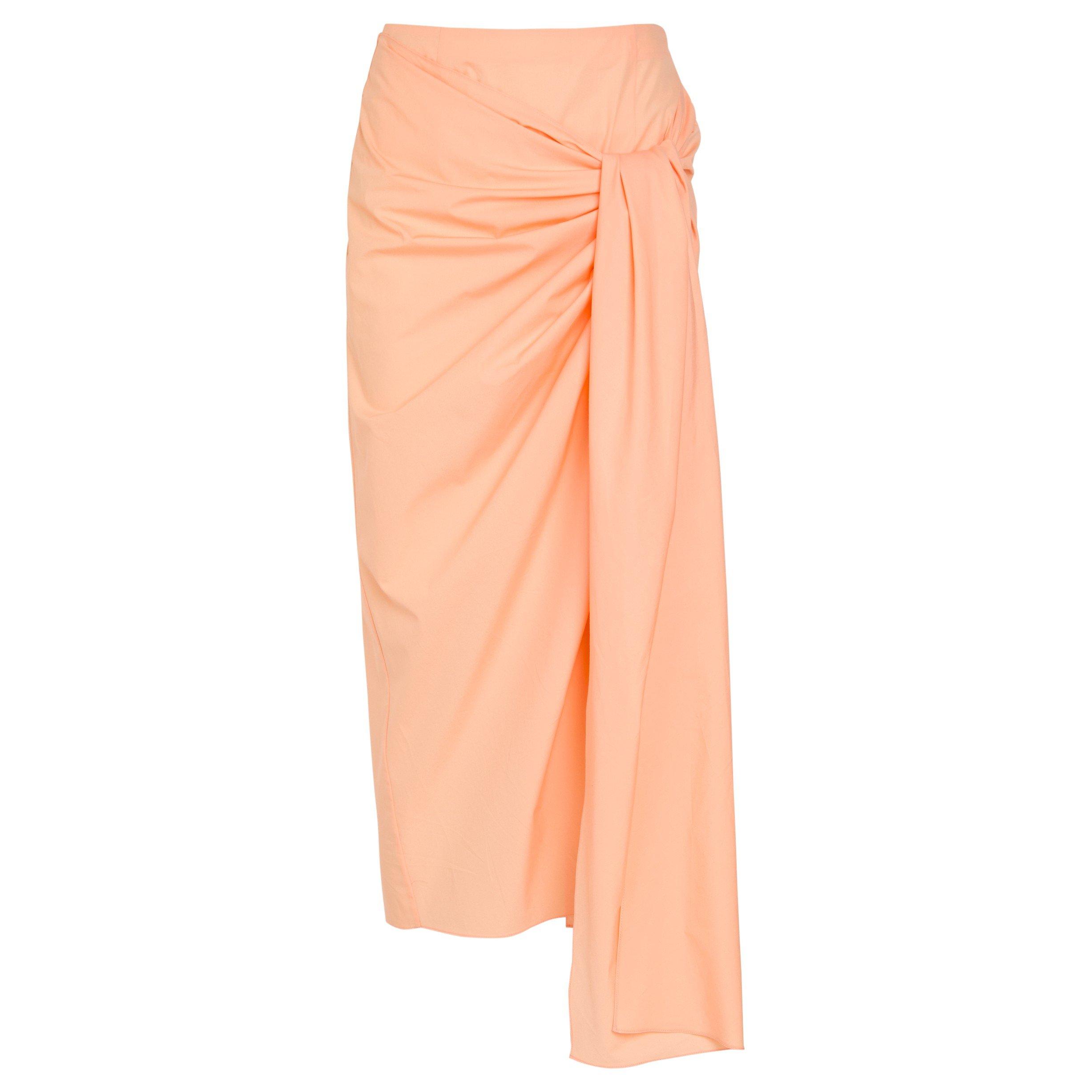 PEACH - Khaite - Women's Shay Cotton Wrap Skirt - 1