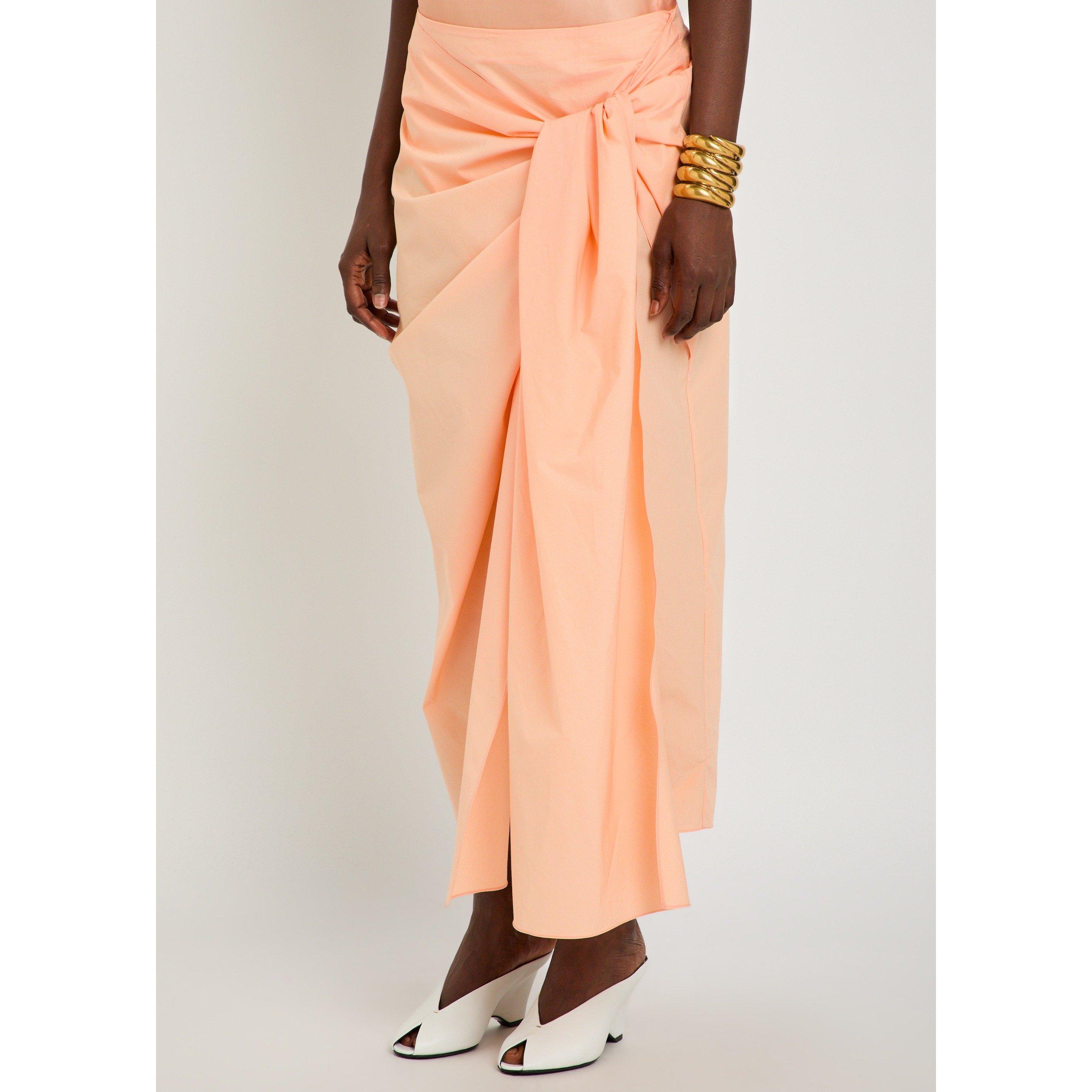 PEACH - Khaite - Women's Shay Cotton Wrap Skirt - 2
