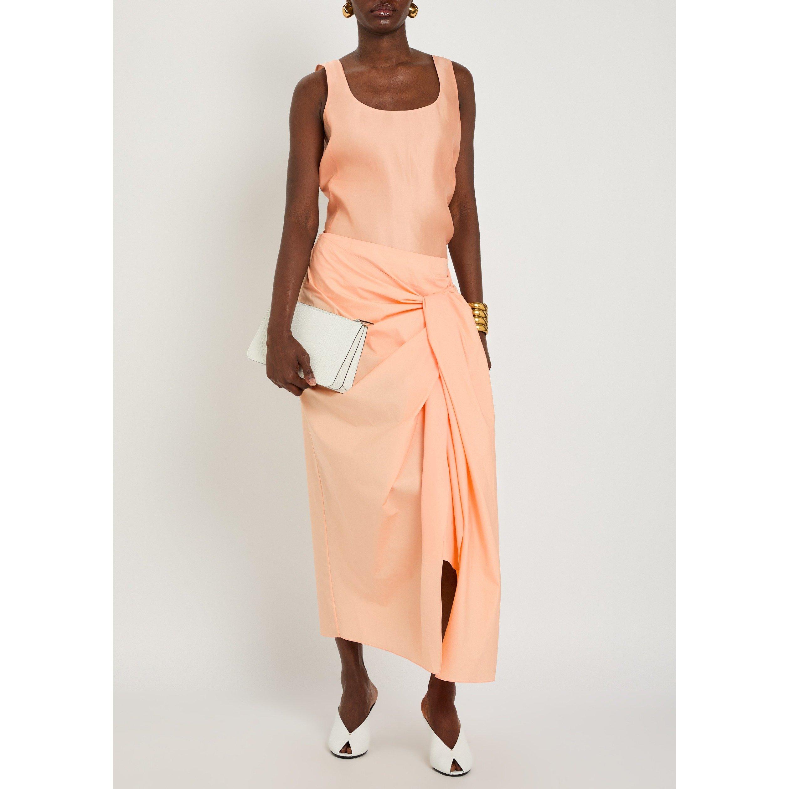 PEACH - Khaite - Women's Shay Cotton Wrap Skirt - 5