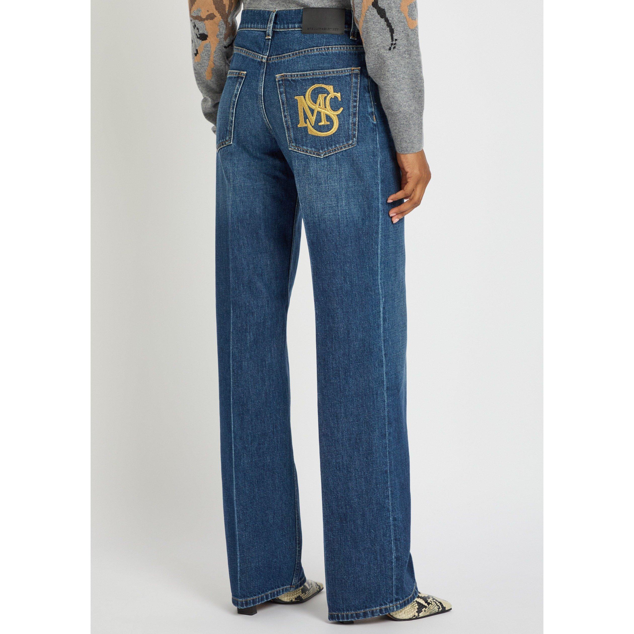 DARK BLUE - Stella McCartney - Straight Smc Crest Embroidered - 3