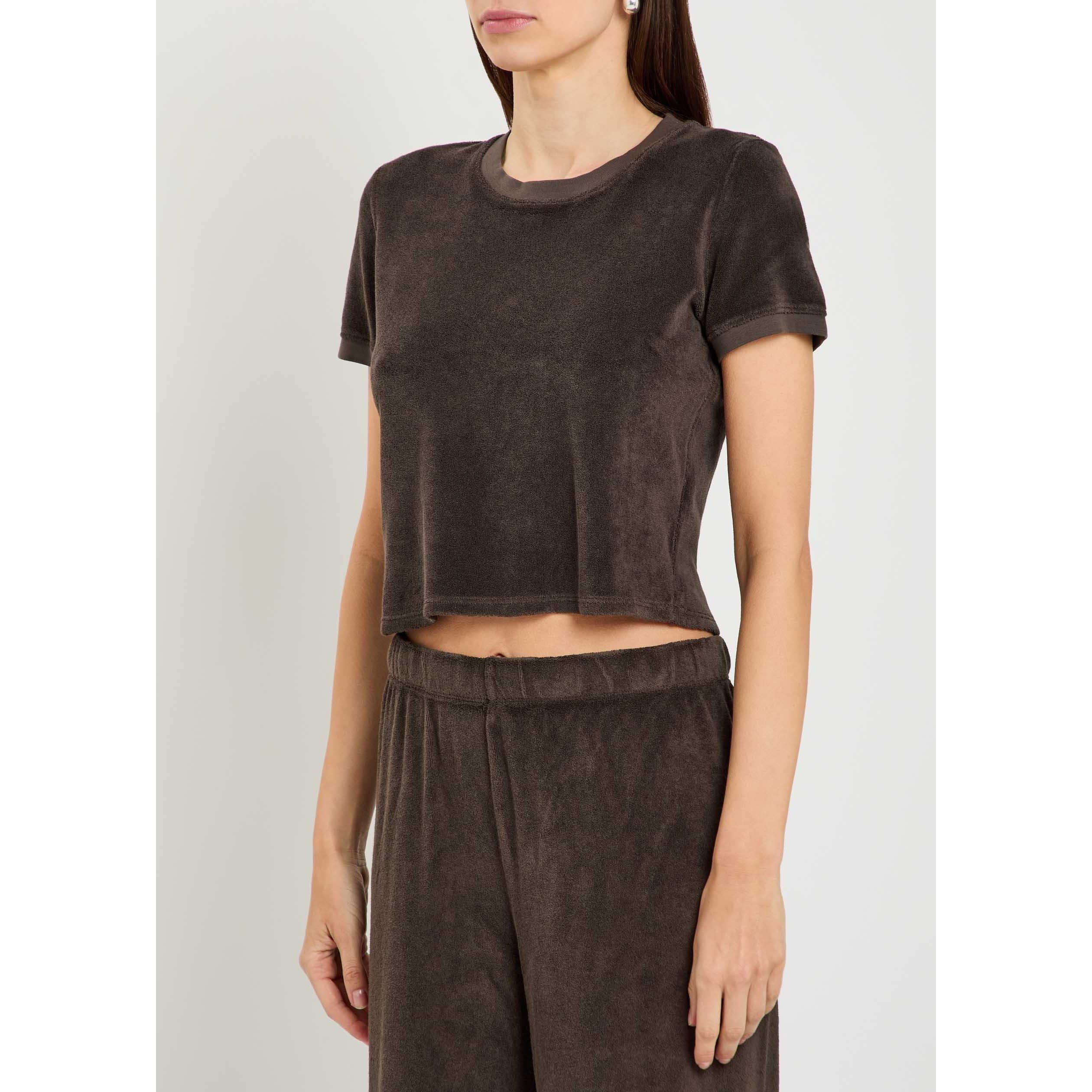 BROWN - Suzie Kondi - Women's Carpi Cotton Cropped T-Shirt - 2