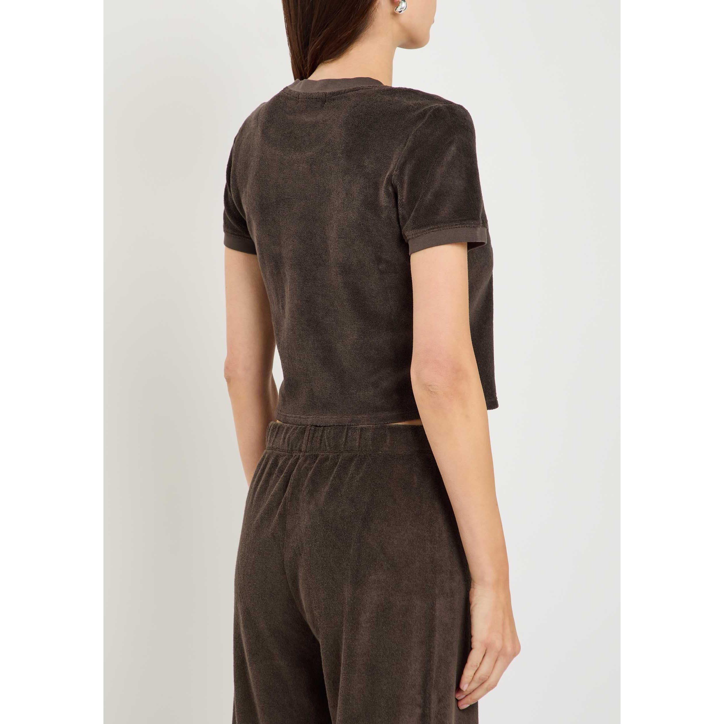 BROWN - Suzie Kondi - Women's Carpi Cotton Cropped T-Shirt - 3