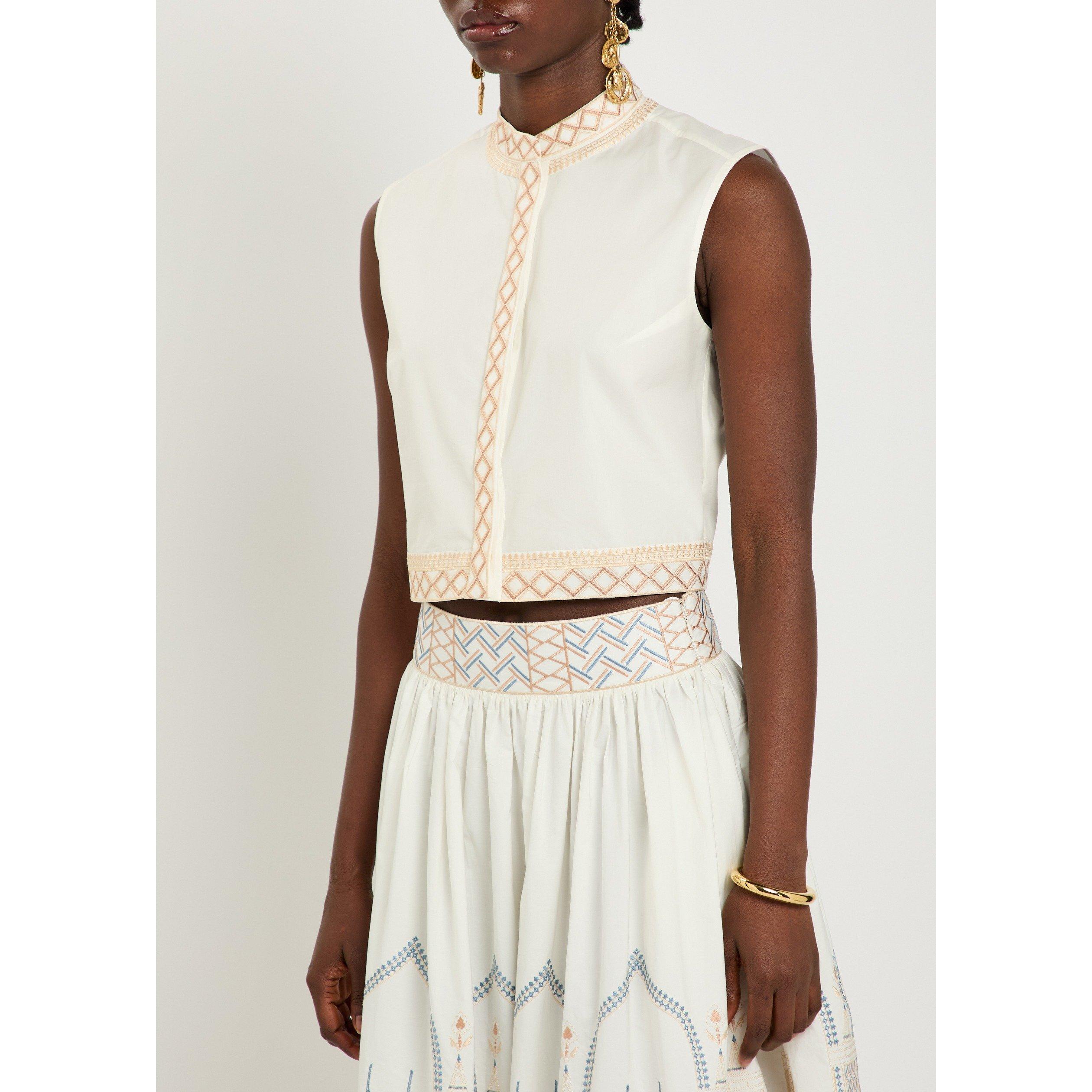 WHITE - Emporio Sirenuse - ANDORRA LACE EMB TOP - 2
