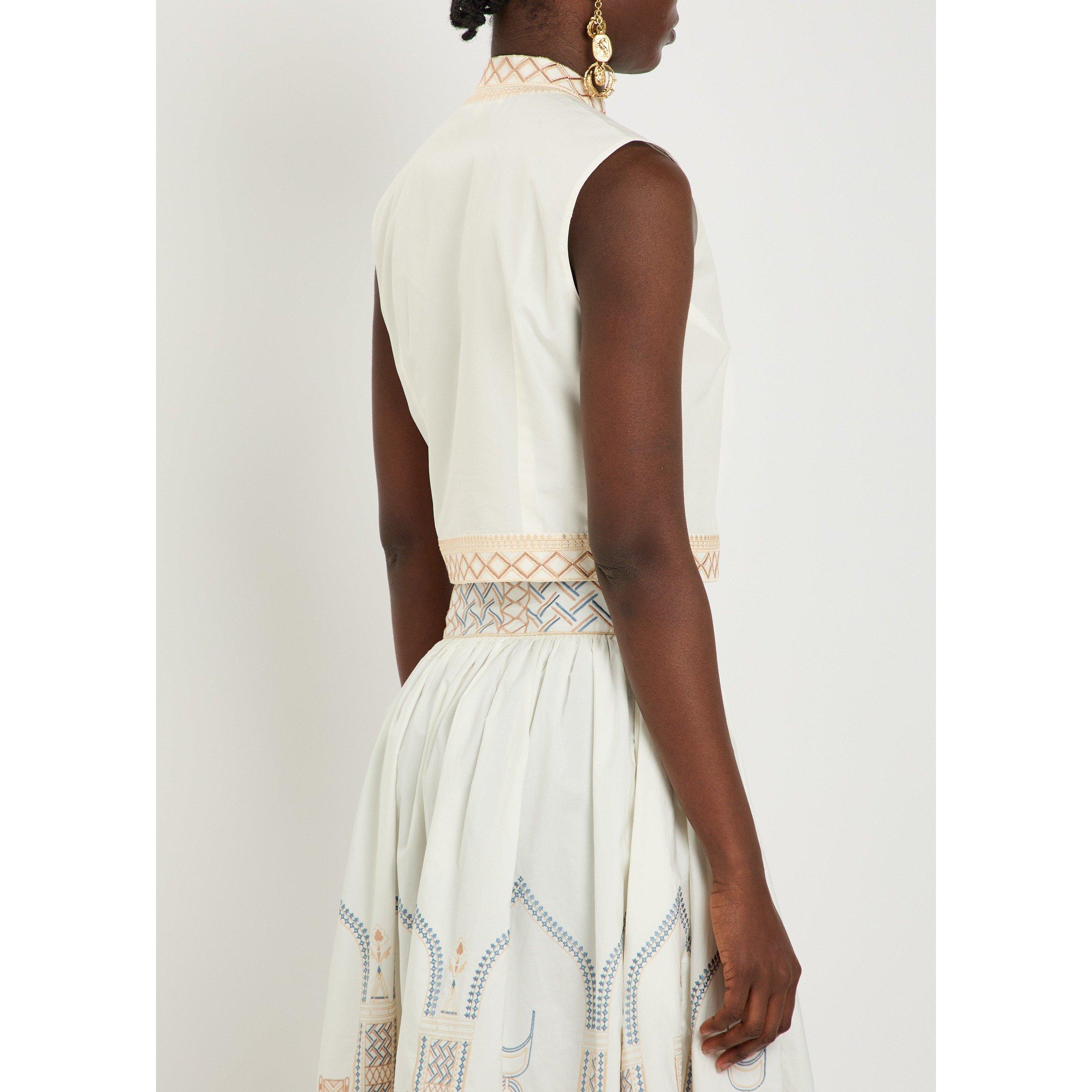 WHITE - Emporio Sirenuse - ANDORRA LACE EMB TOP - 3