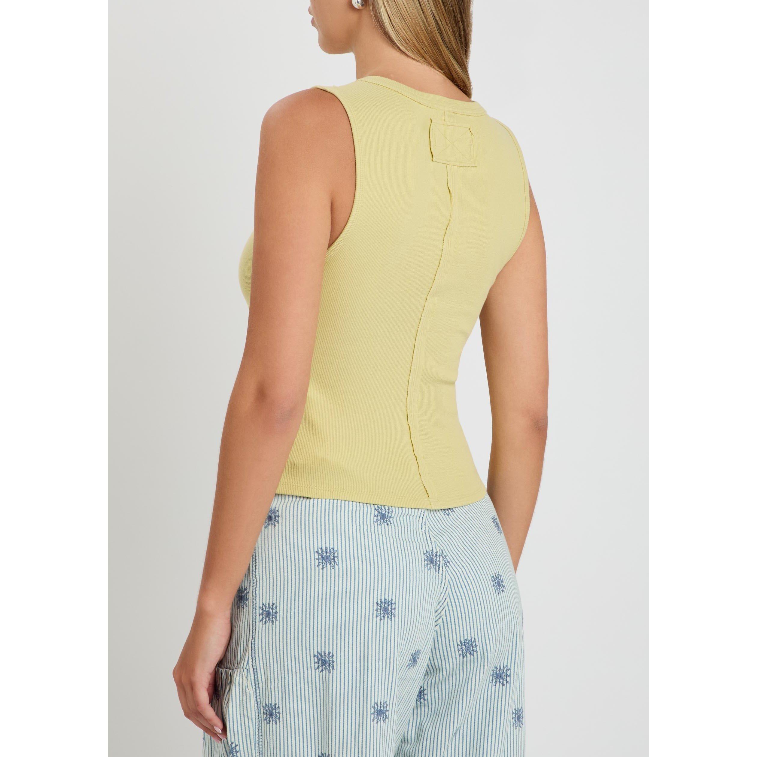 YELLOW - Free People - Women's Jamie Henley Cotton Slim-Fit Tank Top - 3