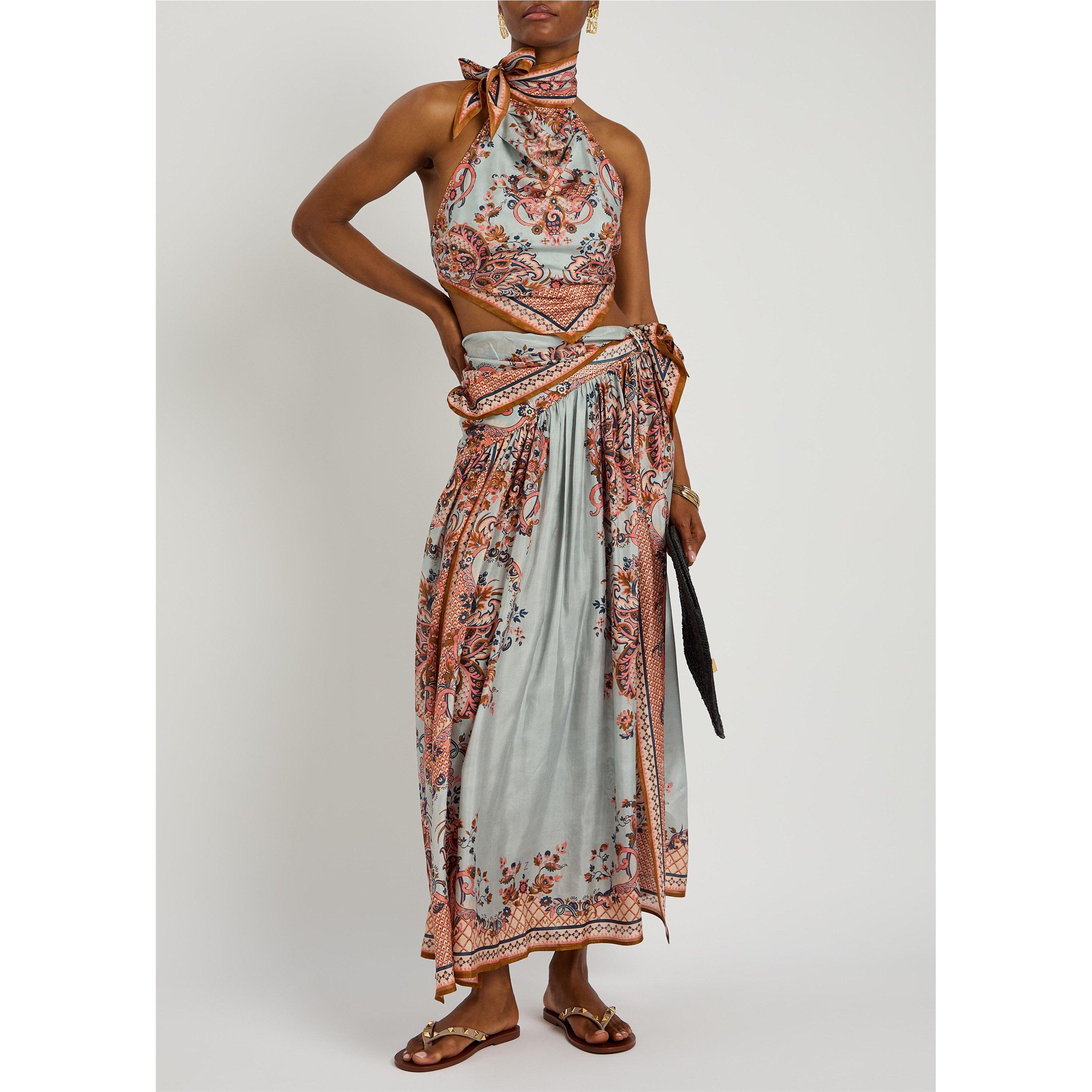 BLUE AND OTHER - Zimmermann - Women's Aster Scarf Silk Cropped Vest - 5