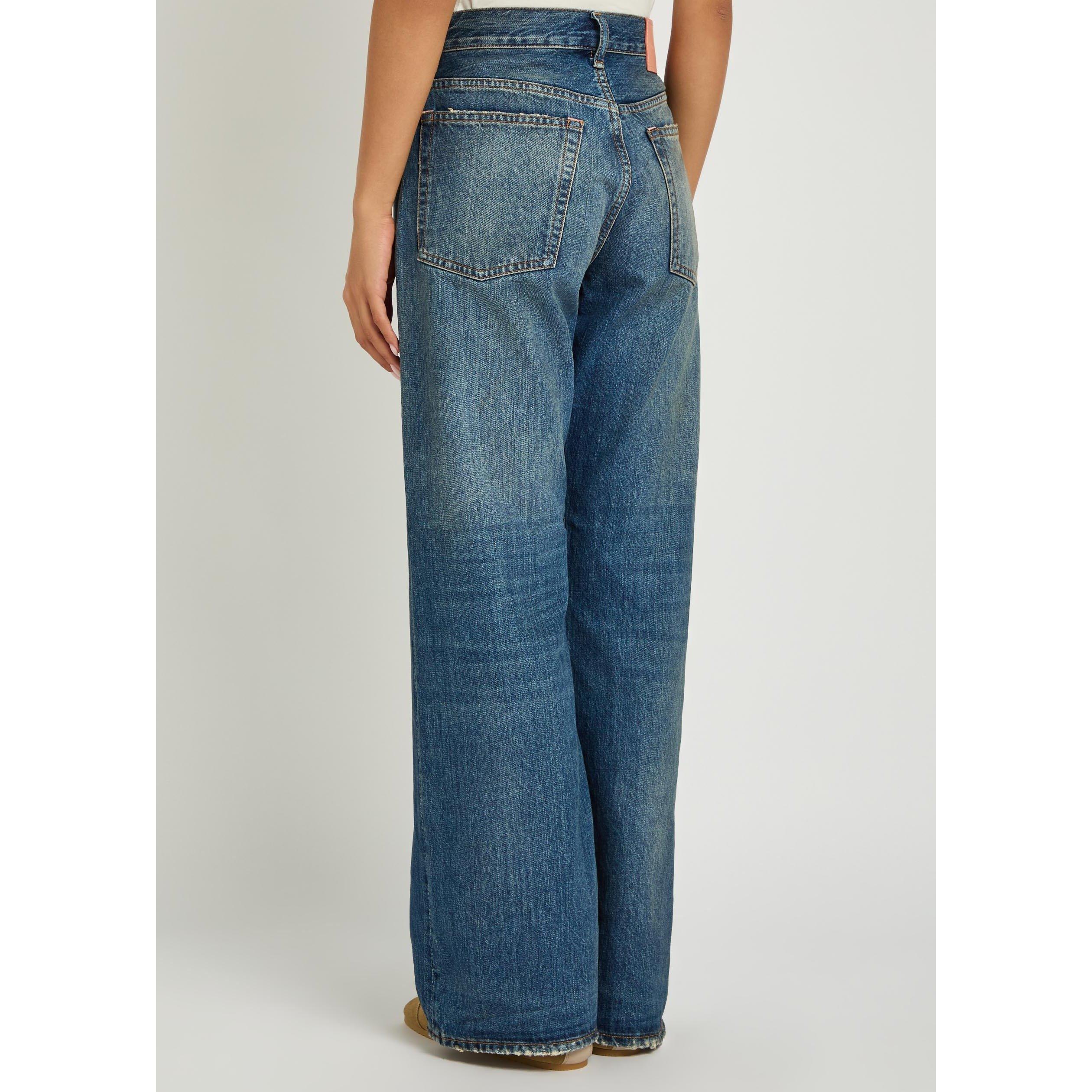 MID BLU - Acne Studios - Women's 2021 Cotton Mid-Rise Straight Leg Jeans - 3