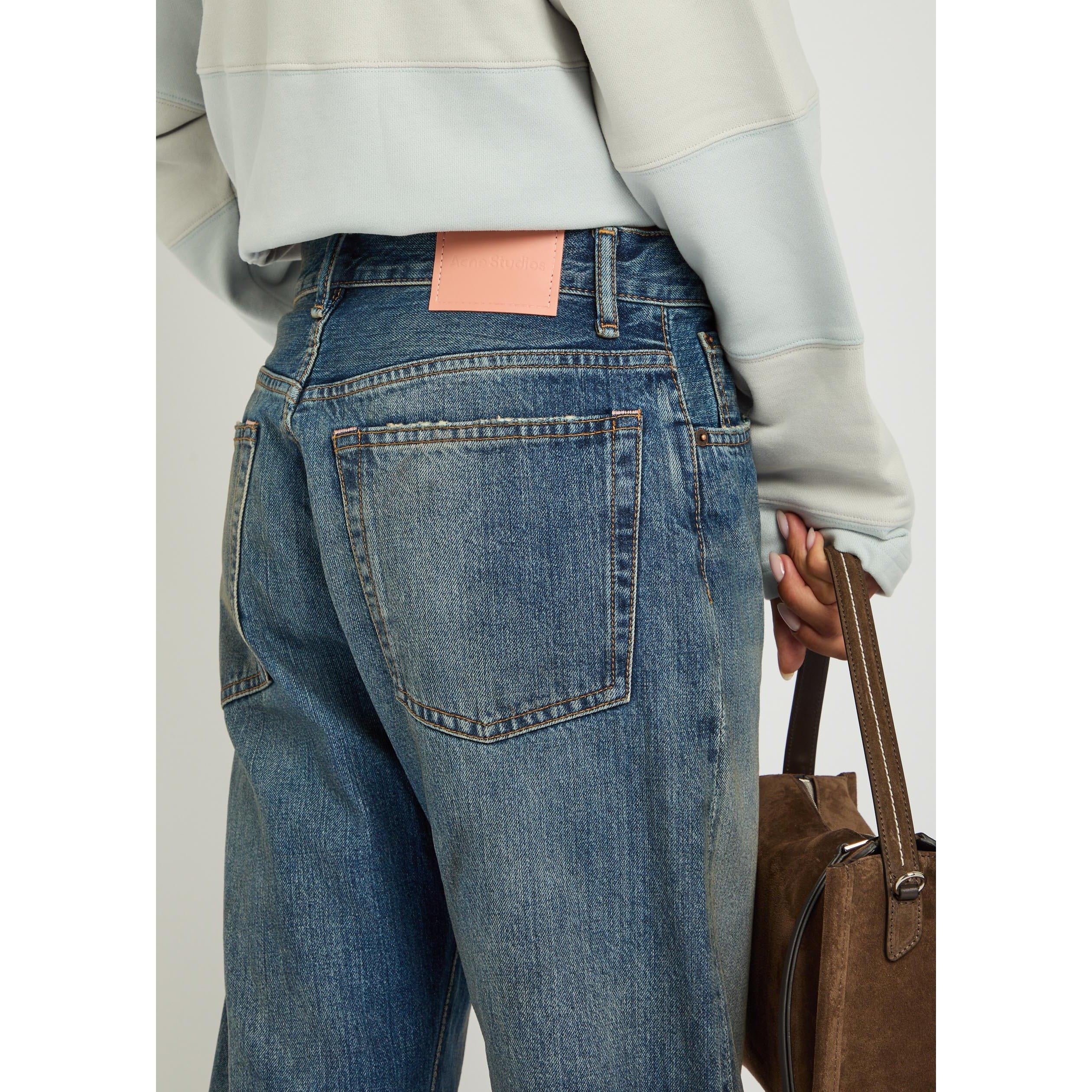 MID BLU - Acne Studios - Women's 2021 Cotton Mid-Rise Straight Leg Jeans - 4