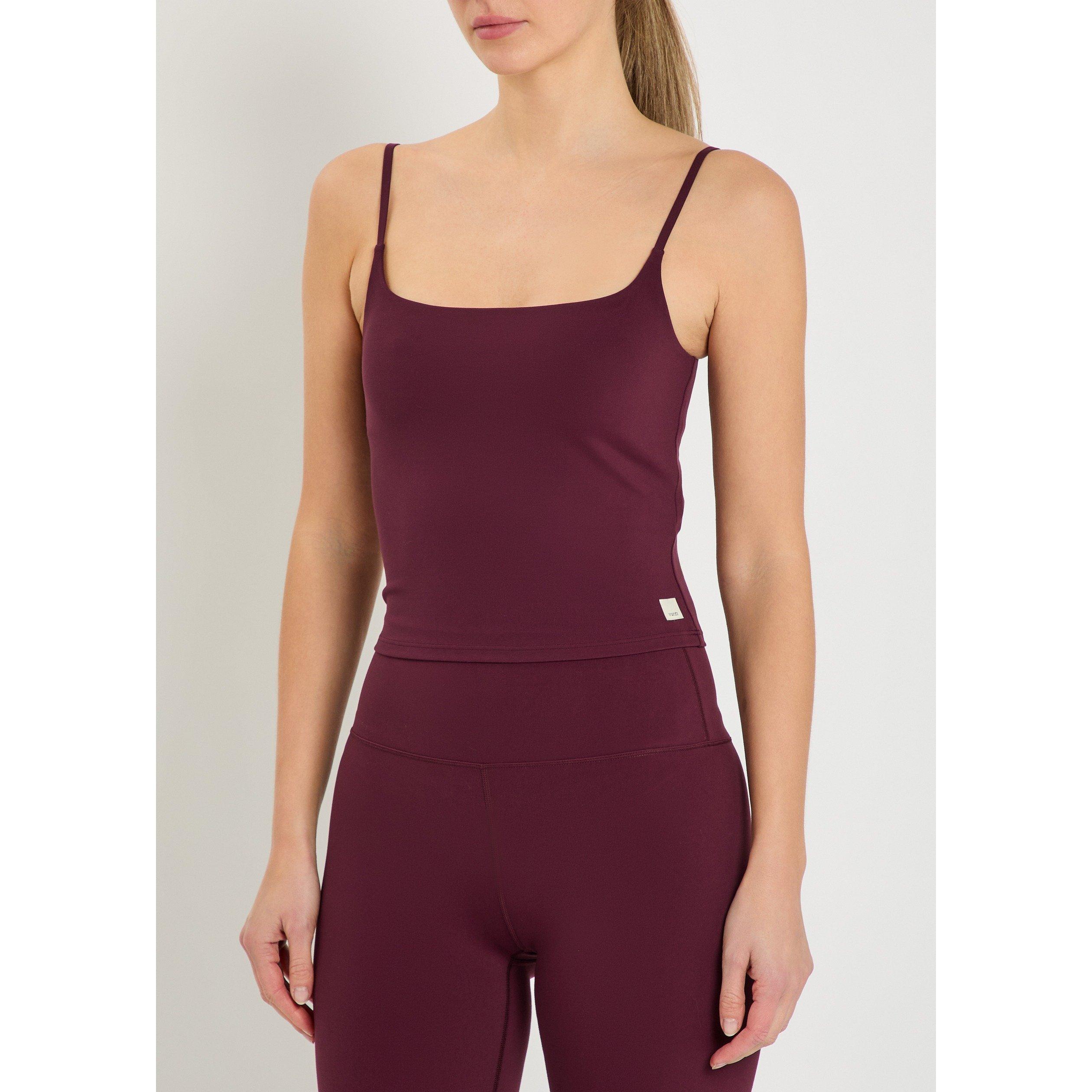 BURGUNDY - Vuori - Women's All the Feels Square Neck Cropped Slim-Fit Cami Vest - 2