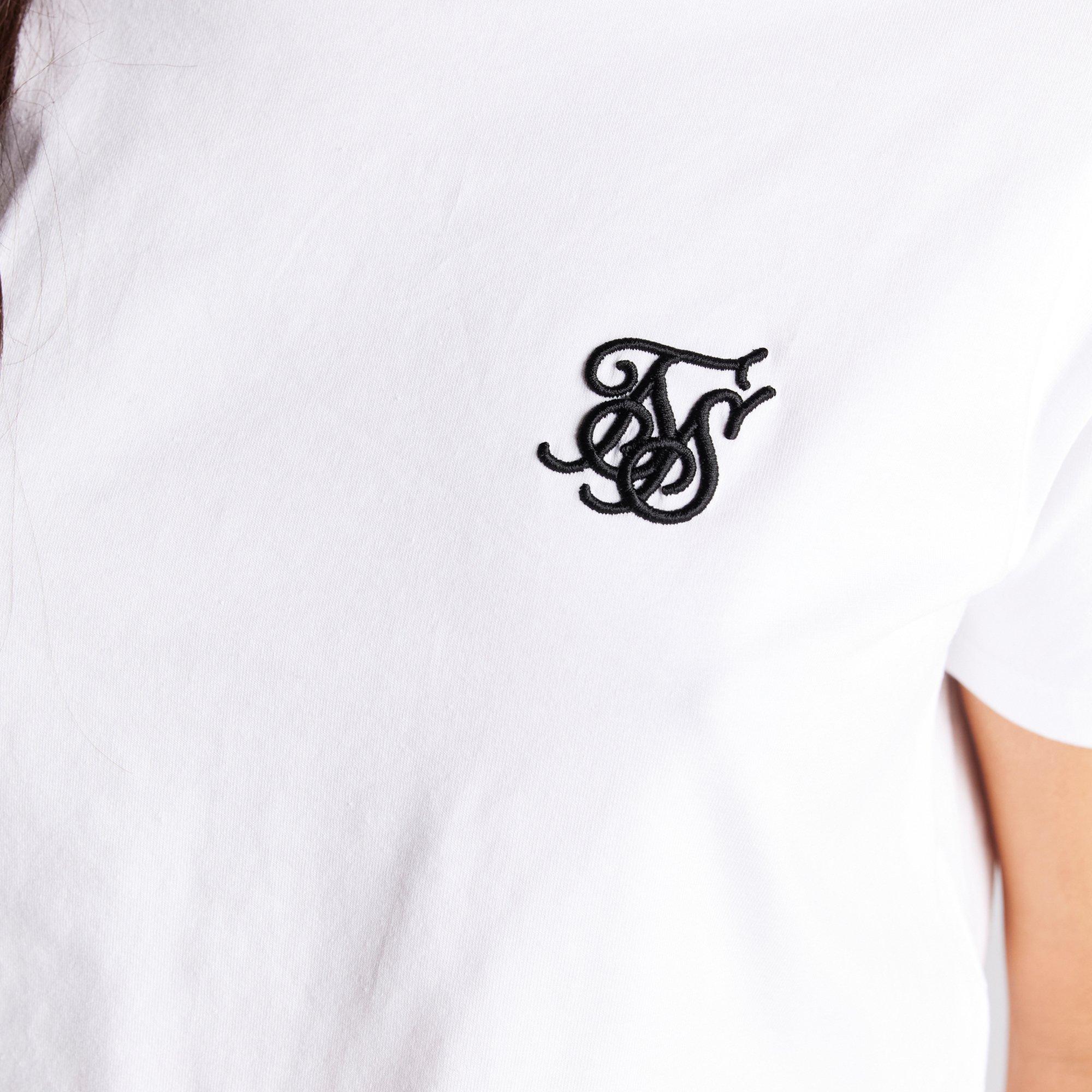 White - SikSilk - Women's Logo Crop Top - 4