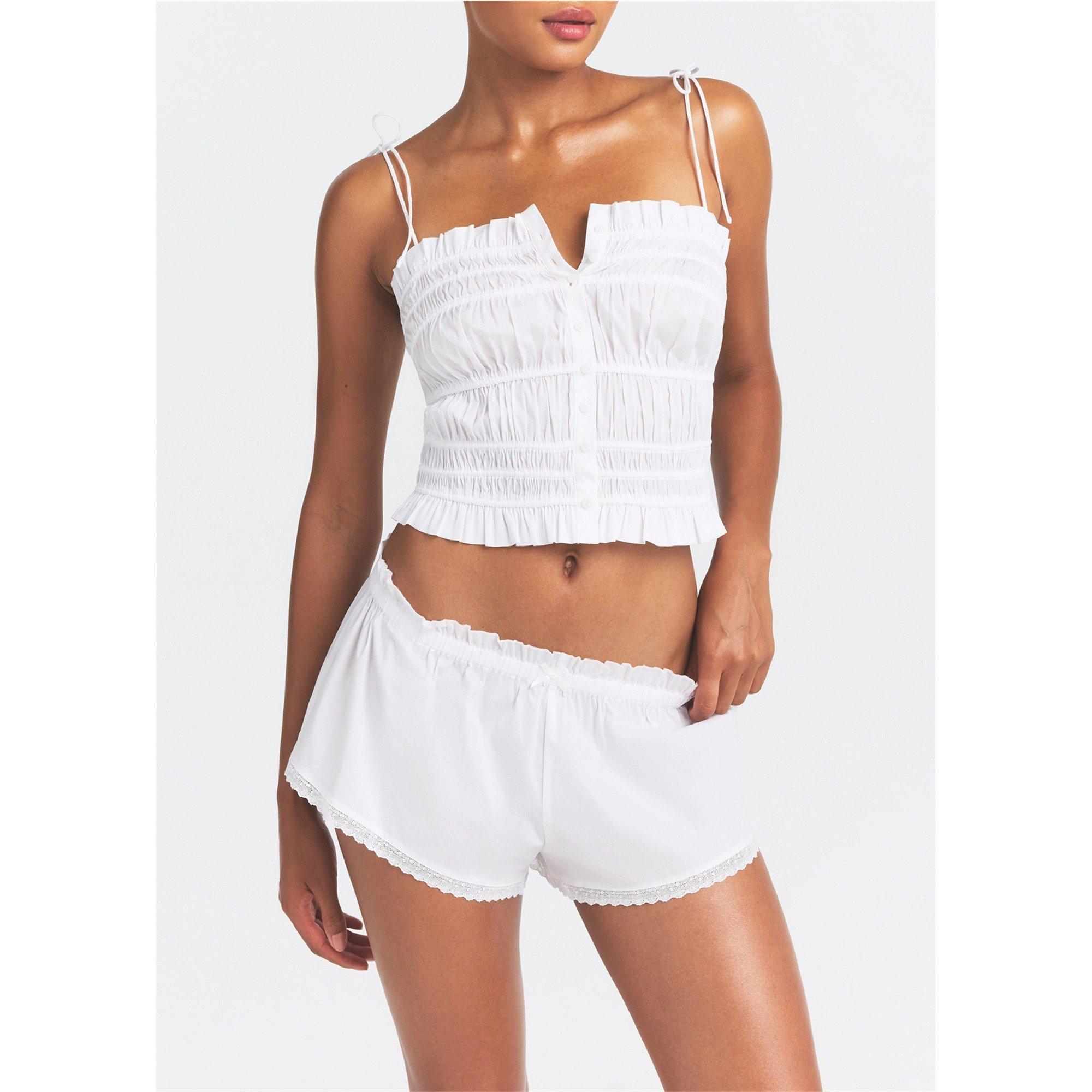 WHITE - SKIMS - Women's Cotton Ruffle Cami - 2