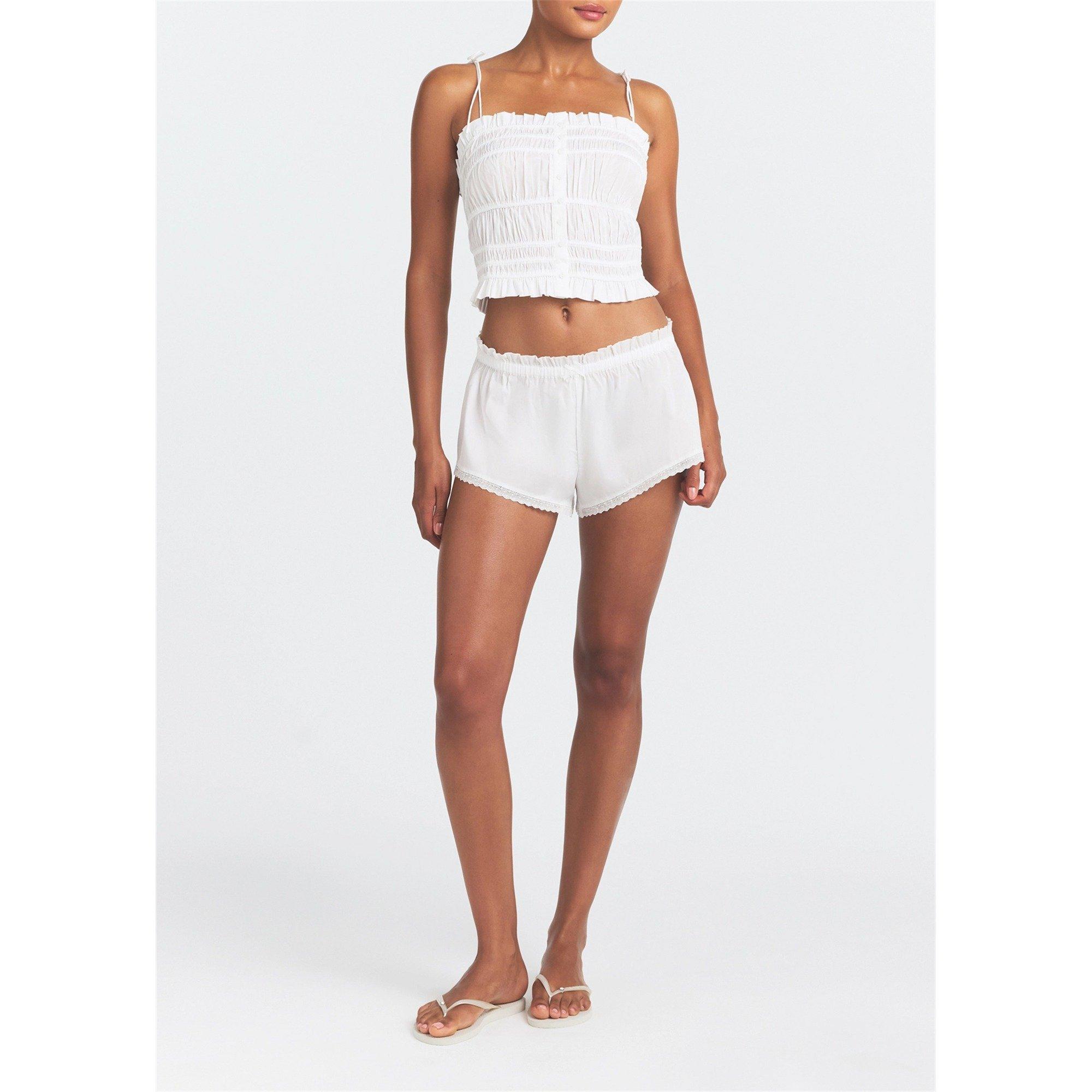 WHITE - SKIMS - Women's Cotton Ruffle Cami - 4