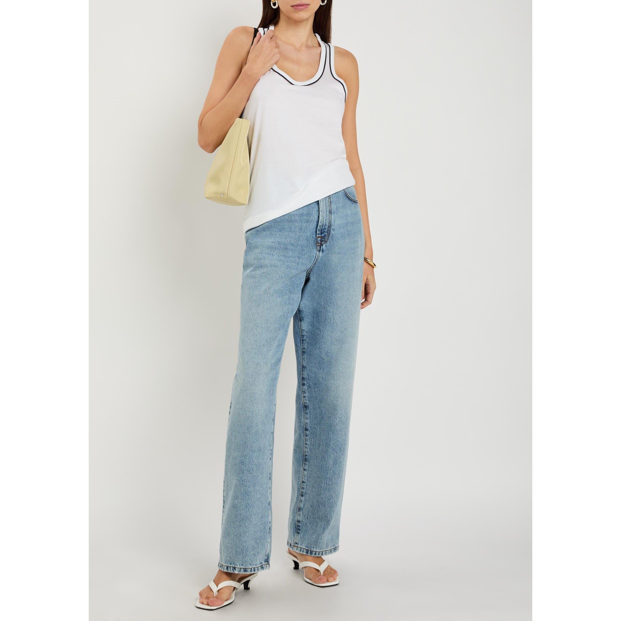 WHITE - Frame Denim - Women's Ringer Cotton Tank Top - 5