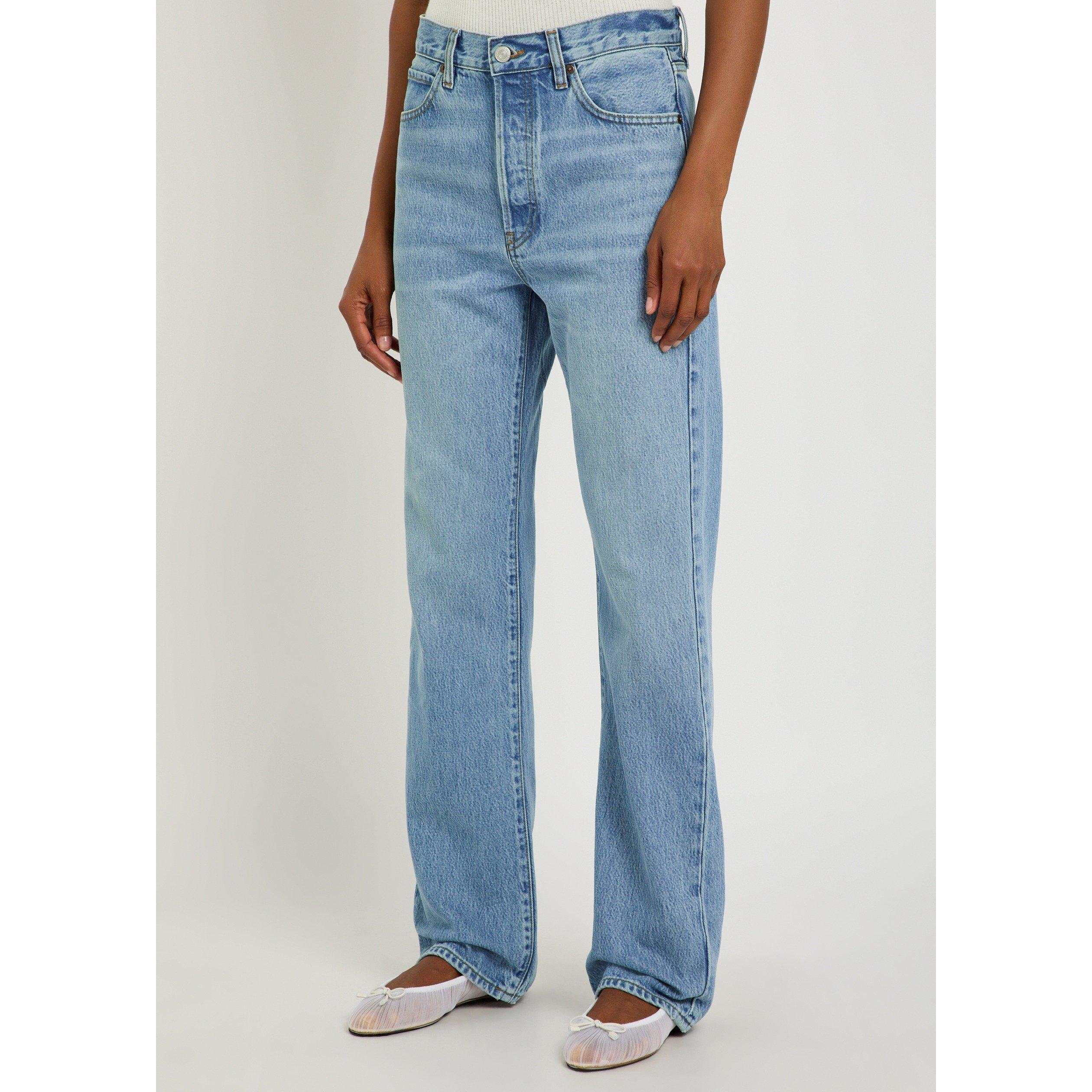 BLUE - Frame Denim - Women's the Vertical Cotton High-Rise Straight Leg Jeans - 2