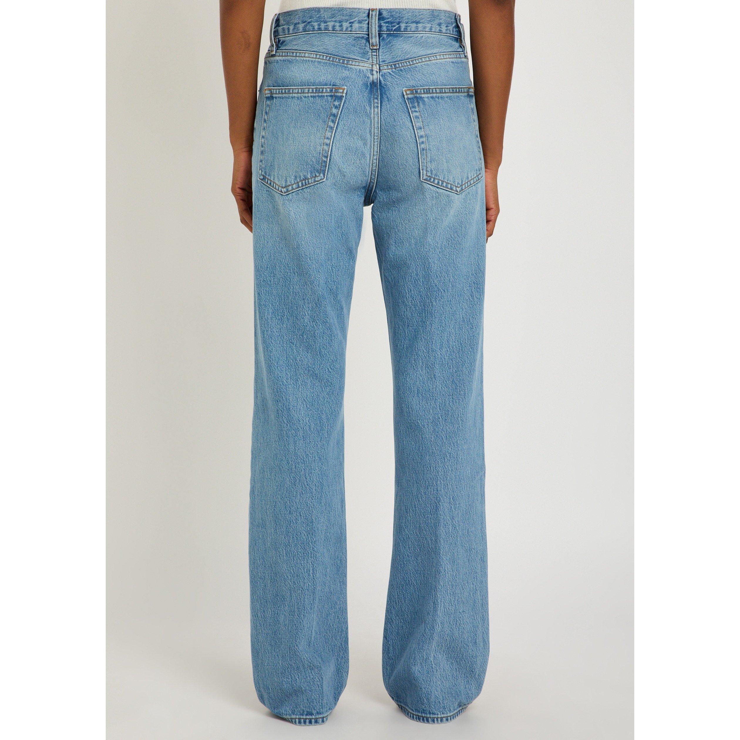 BLUE - Frame Denim - Women's the Vertical Cotton High-Rise Straight Leg Jeans - 3