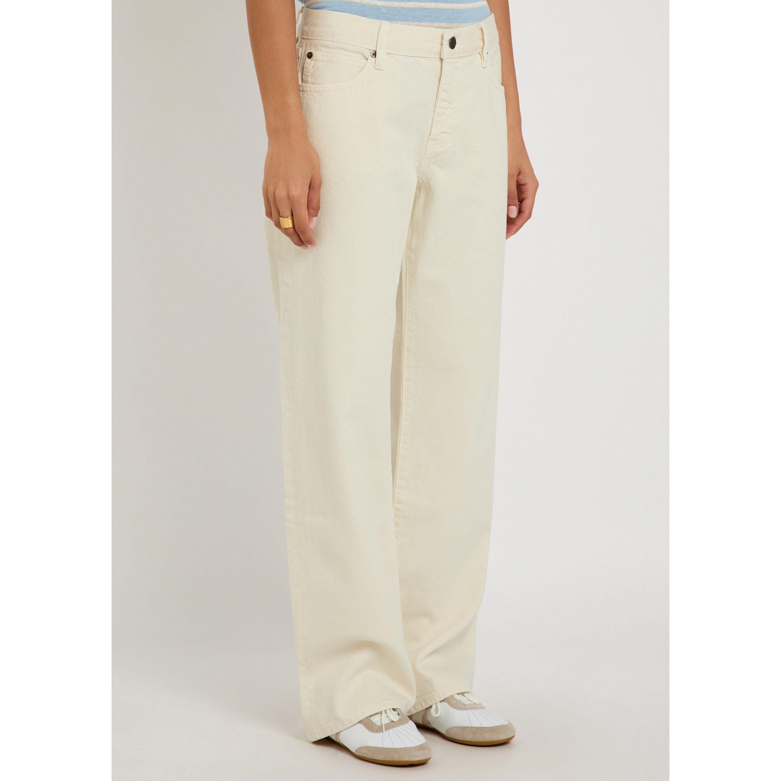 BEIGE - Frame Denim - Women's the Saturday Cotton Low-Rise Straight Leg Jeans - 2