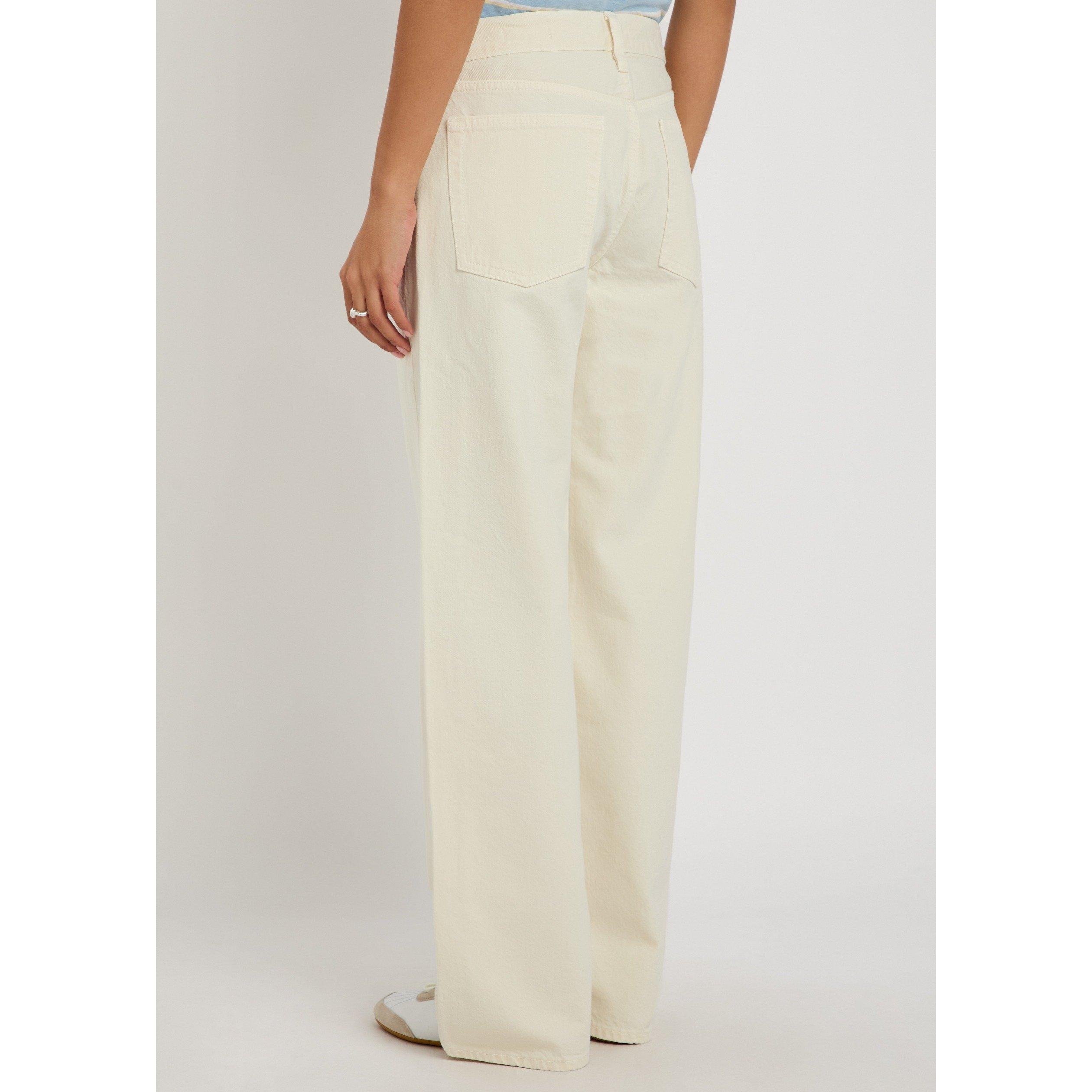 BEIGE - Frame Denim - Women's the Saturday Cotton Low-Rise Straight Leg Jeans - 3