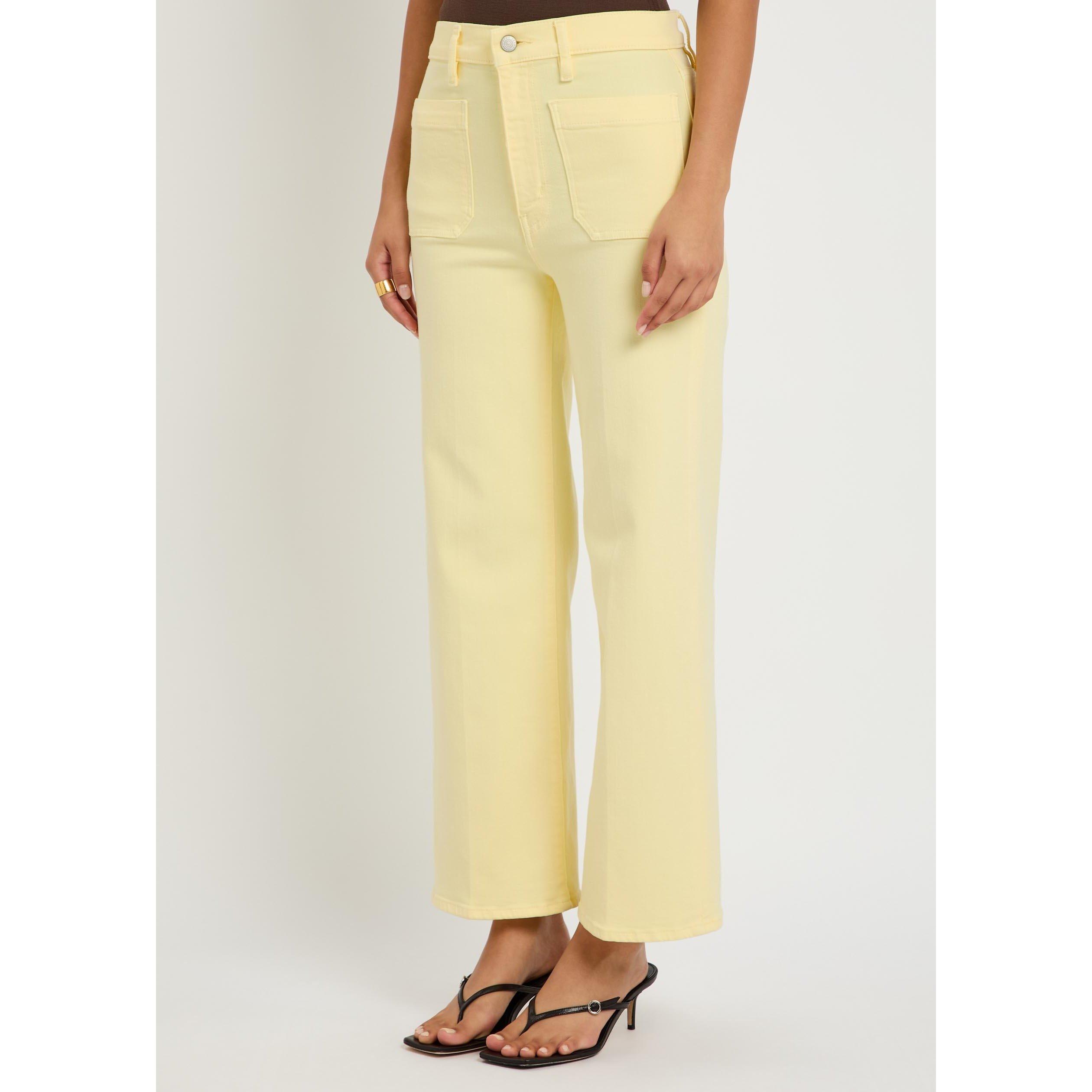 YELLOW - Frame Denim - Women's Anchor Cotton Cropped Straight Leg Jeans - 2