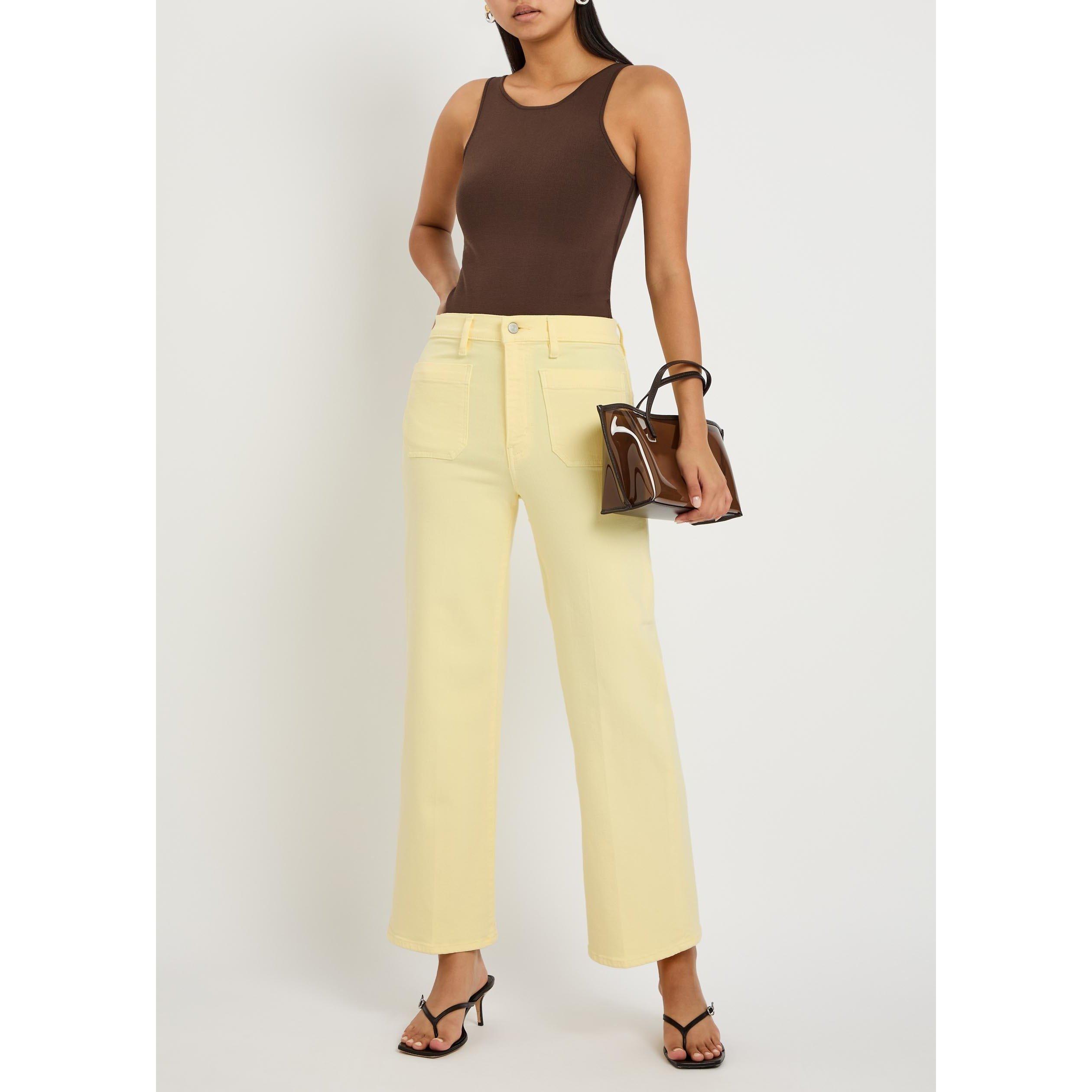 YELLOW - Frame Denim - Women's Anchor Cotton Cropped Straight Leg Jeans - 5