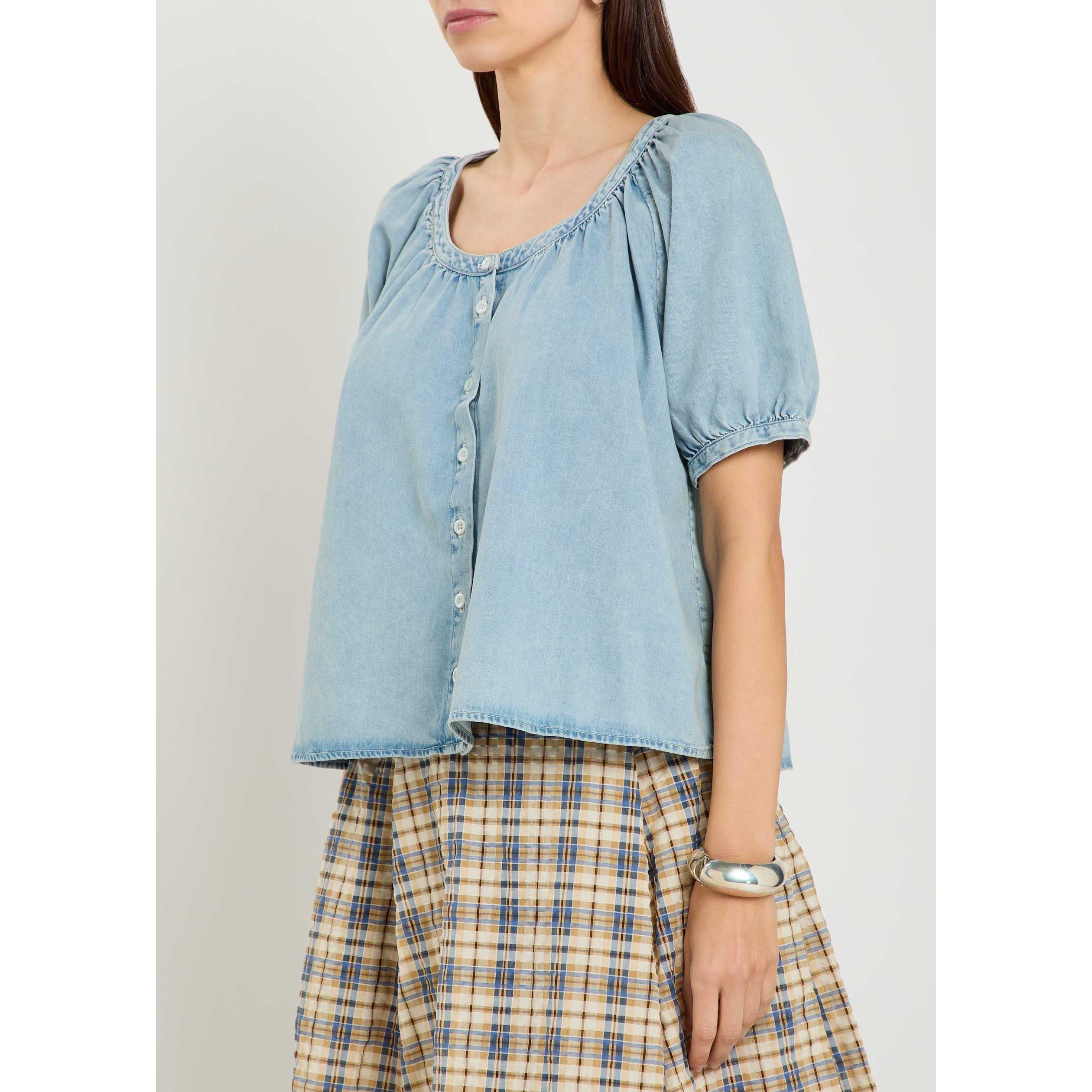 LIGHT BLUE - Frame Denim - Women's Resort Long-Sleeve Denim Shirt - 2