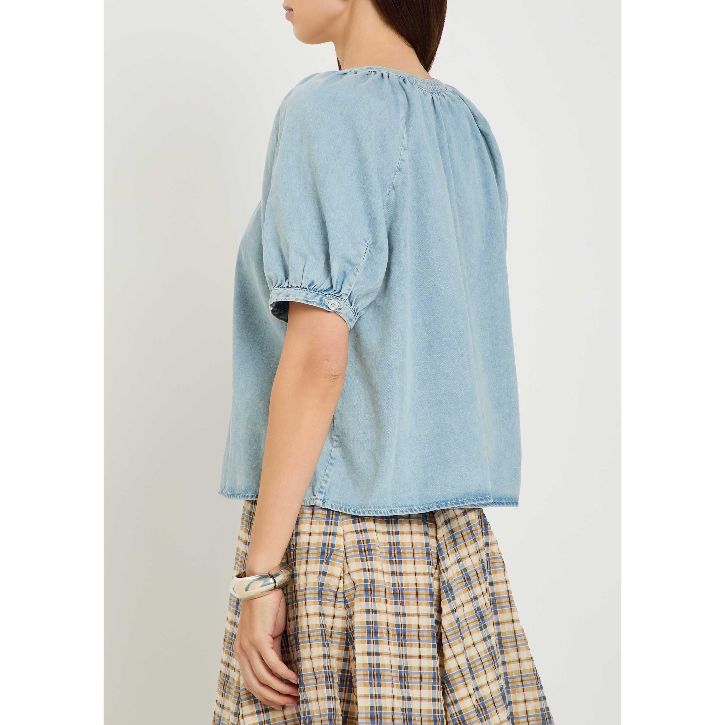 LIGHT BLUE - Frame Denim - Women's Resort Long-Sleeve Denim Shirt - 3