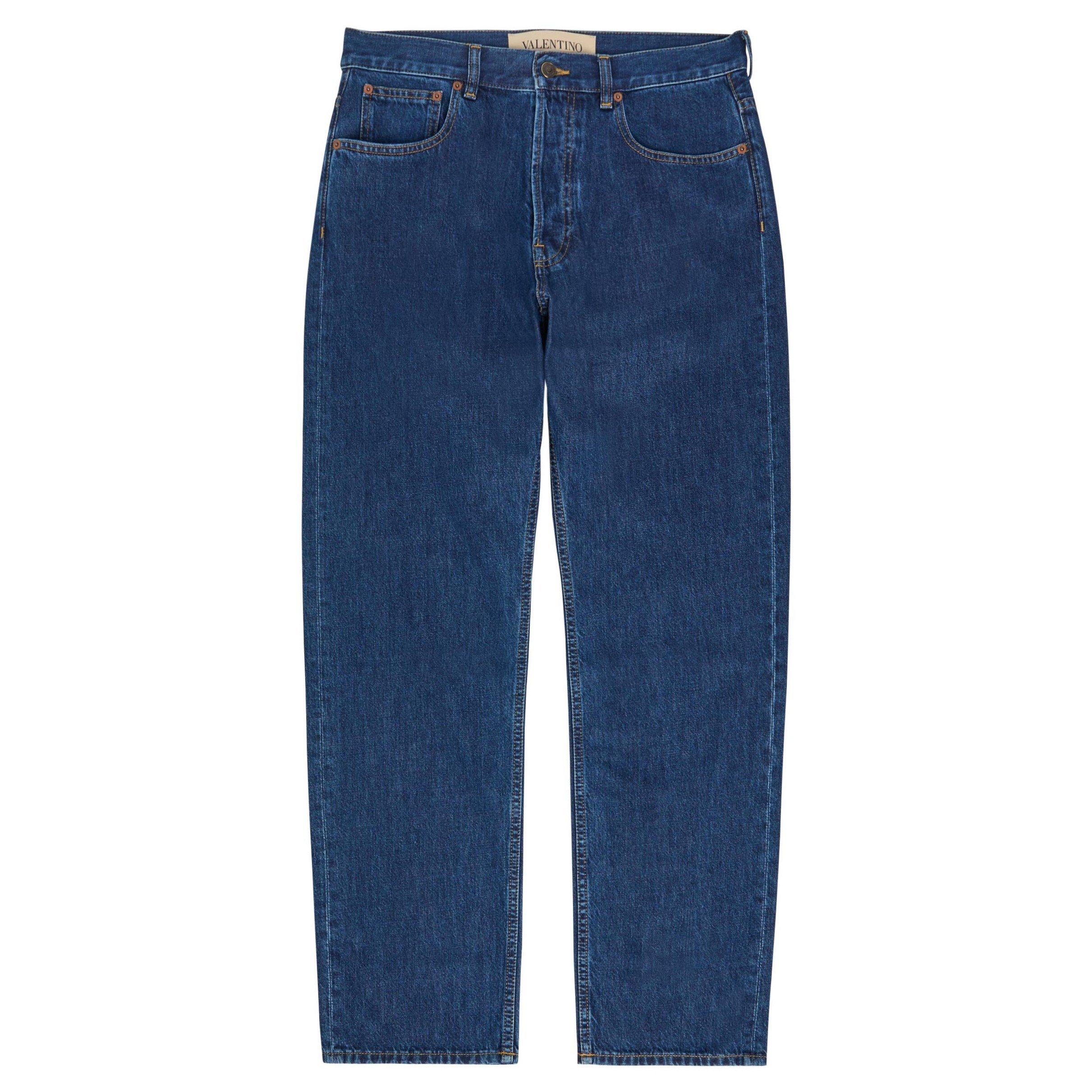 BLUE - Valentino - VAL 5 POCKET VGOLD DENIM JEAN - 1