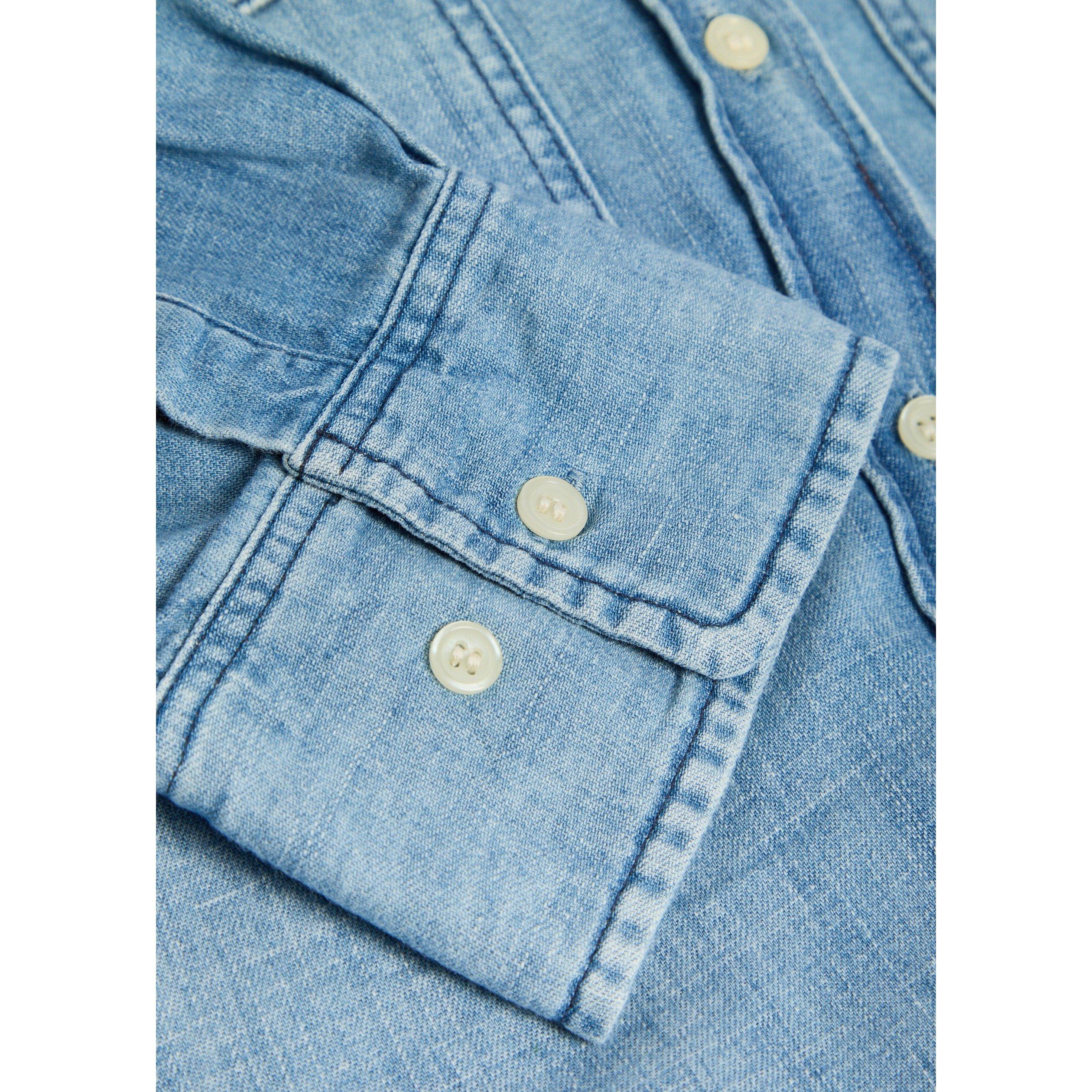 BLUE - Citizens Of Humanity - Women's Vega Double Pocket Long-Sleeve Oversized-Fit Denim Shirt - 4