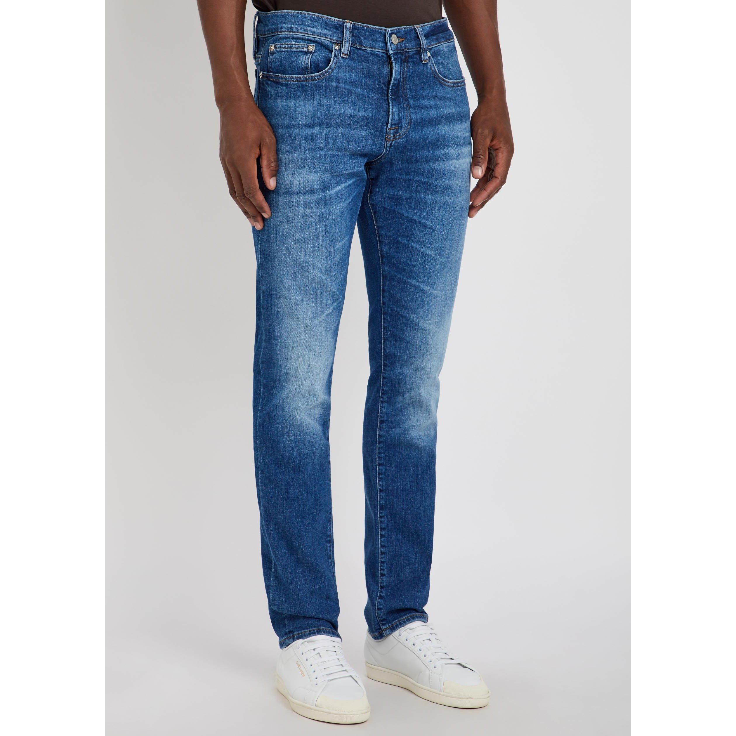 DARK BLUE - Frame - Men's L'Homme Cotton Slim-Fit Jeans - 2