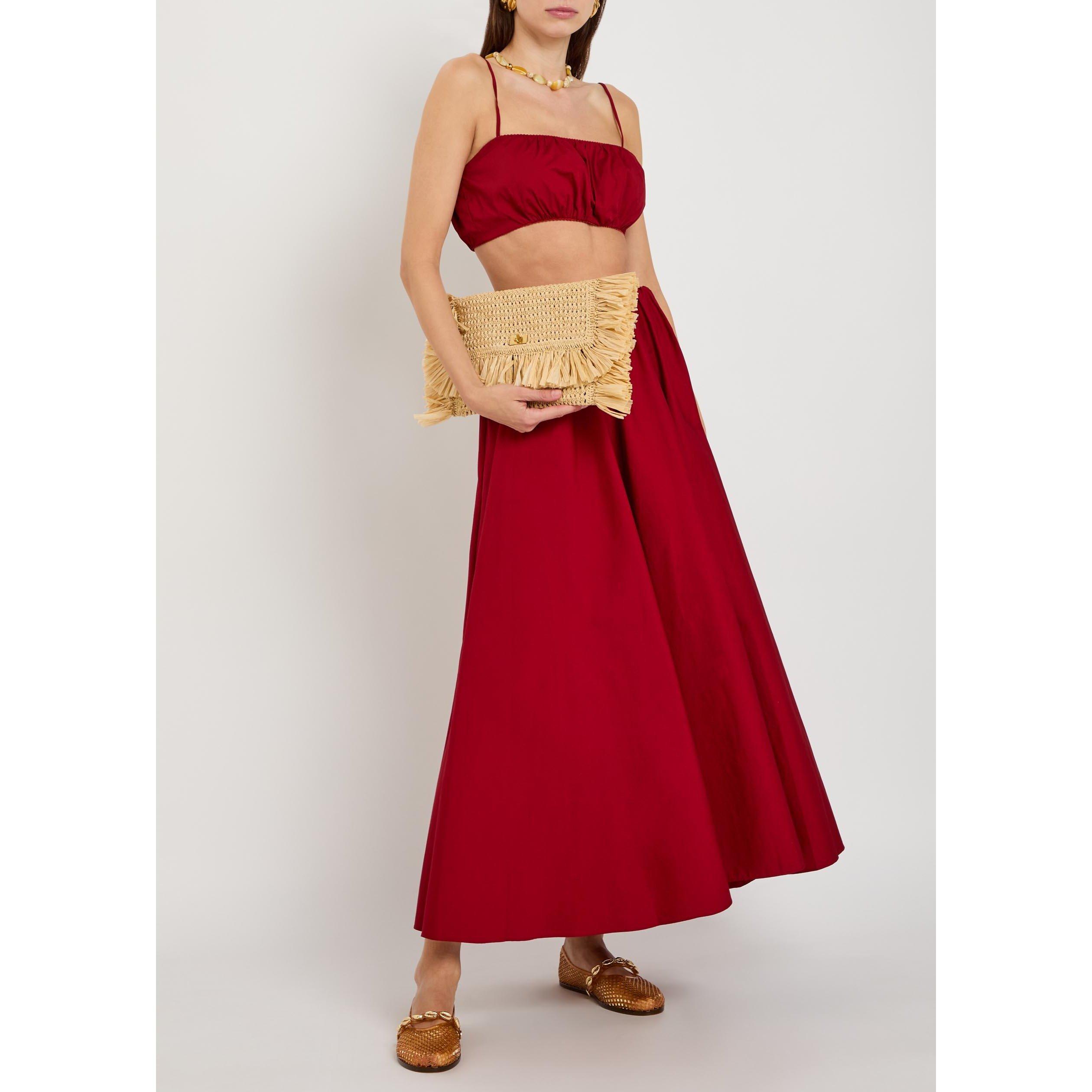 RED - Staud - Women's Fiore Cotton Slim-Fit Cropped Vest - 5