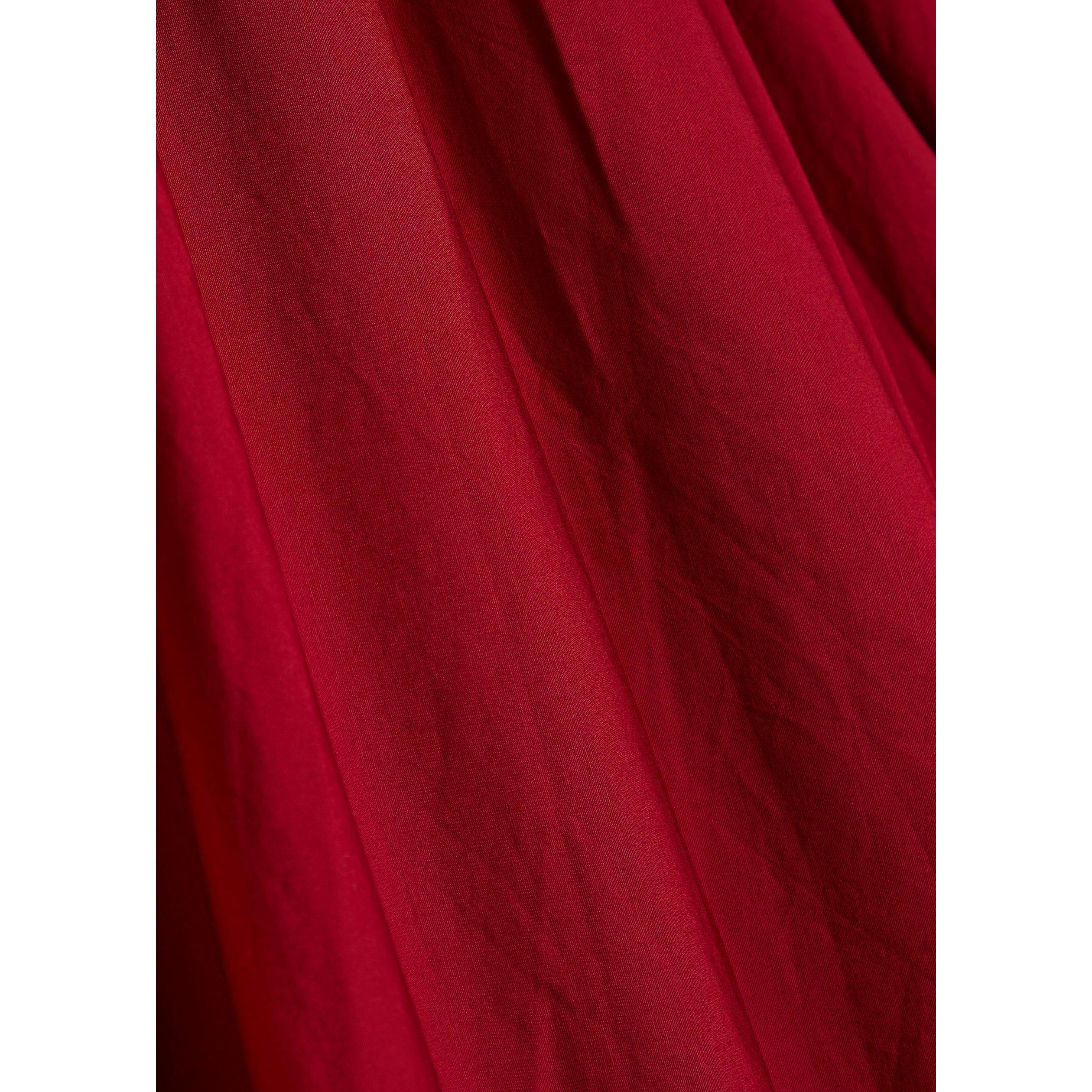 RED - Staud - Women's Milano High-Waisted Cotton A-Line Skirt - 4