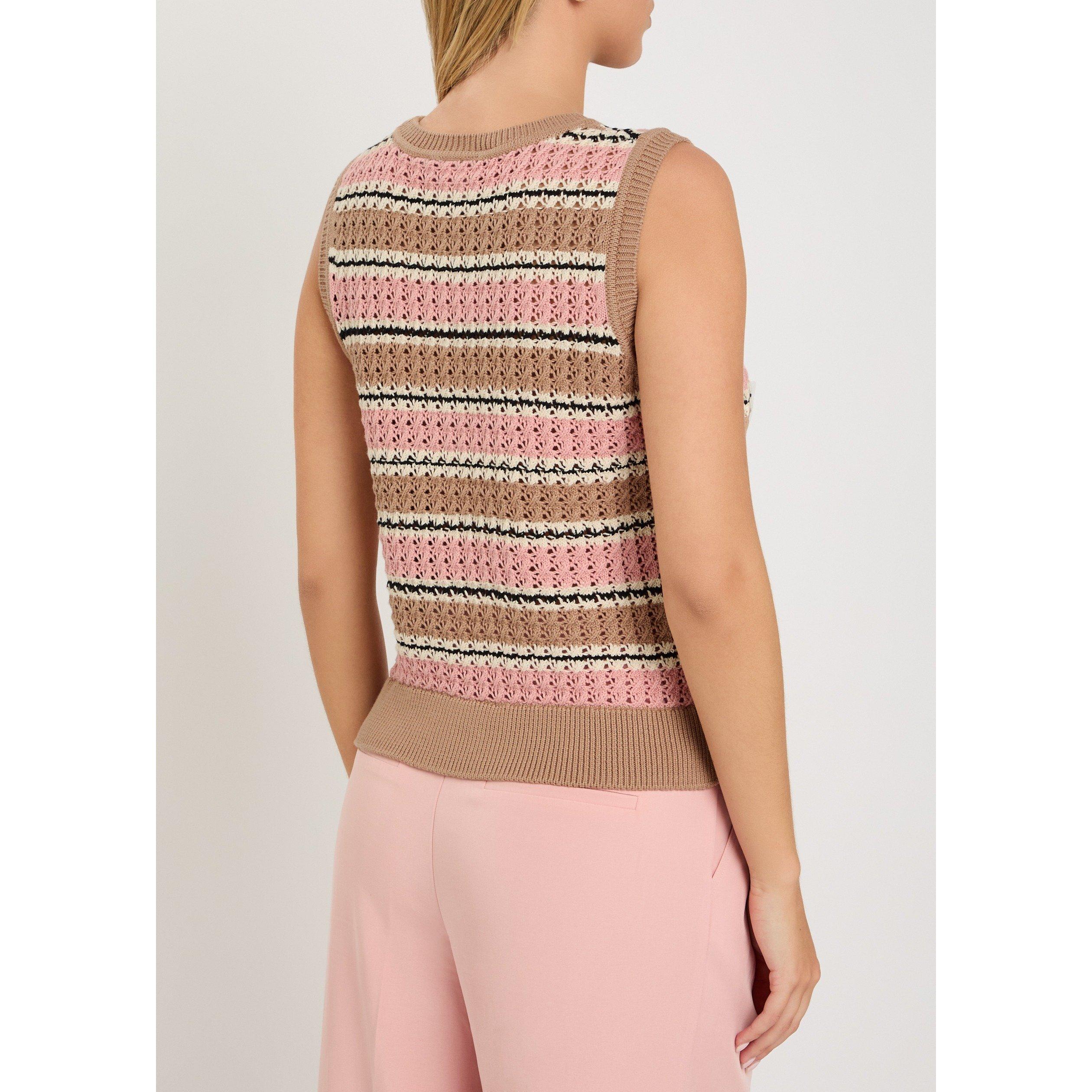 TAUPE - Varley - Women's Deeley Striped Cotton Slim-Fit Tank Top - 3